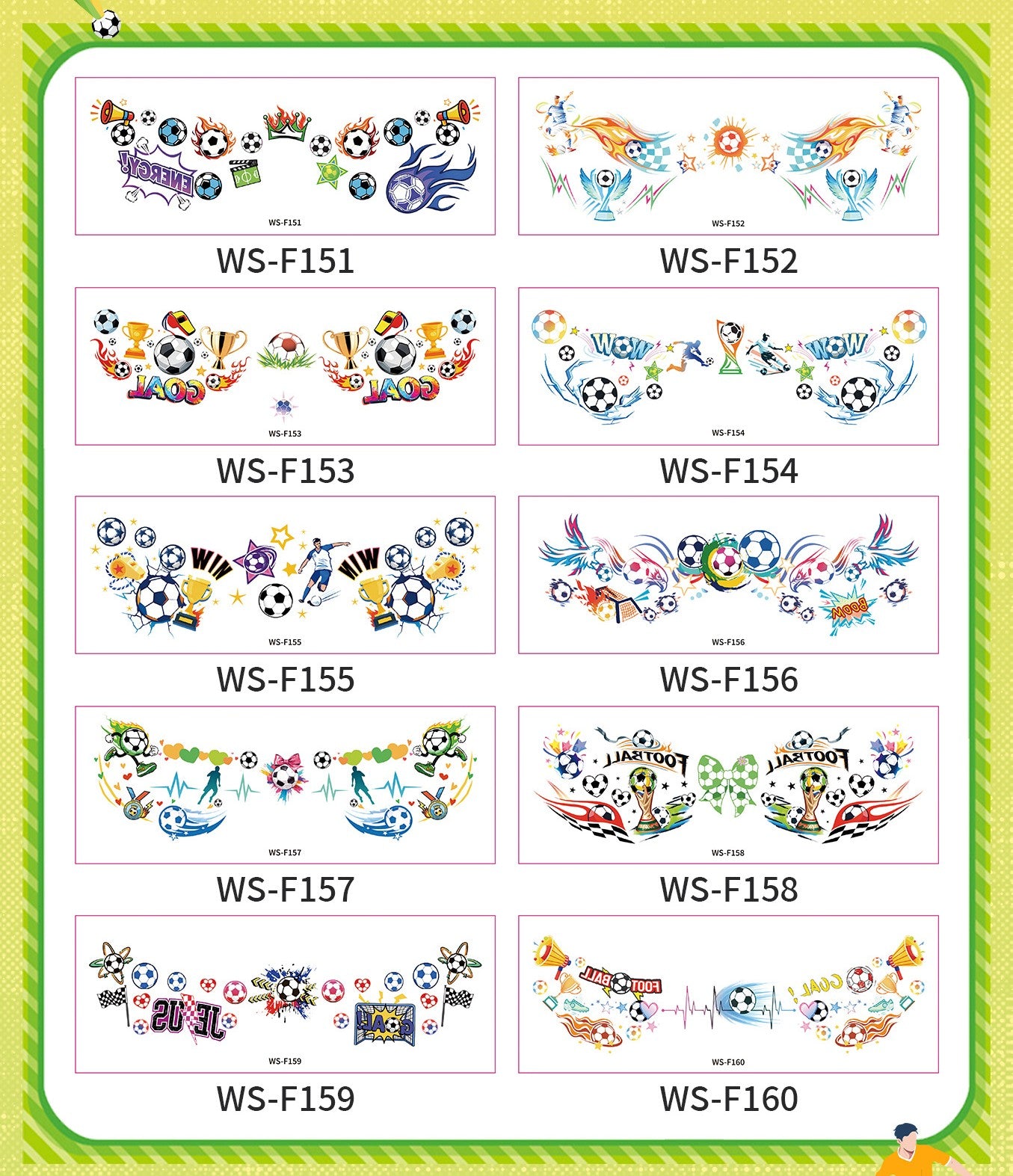 10 PCS Face Makeup Tattoo Stickers-FIFA World Cup Theme