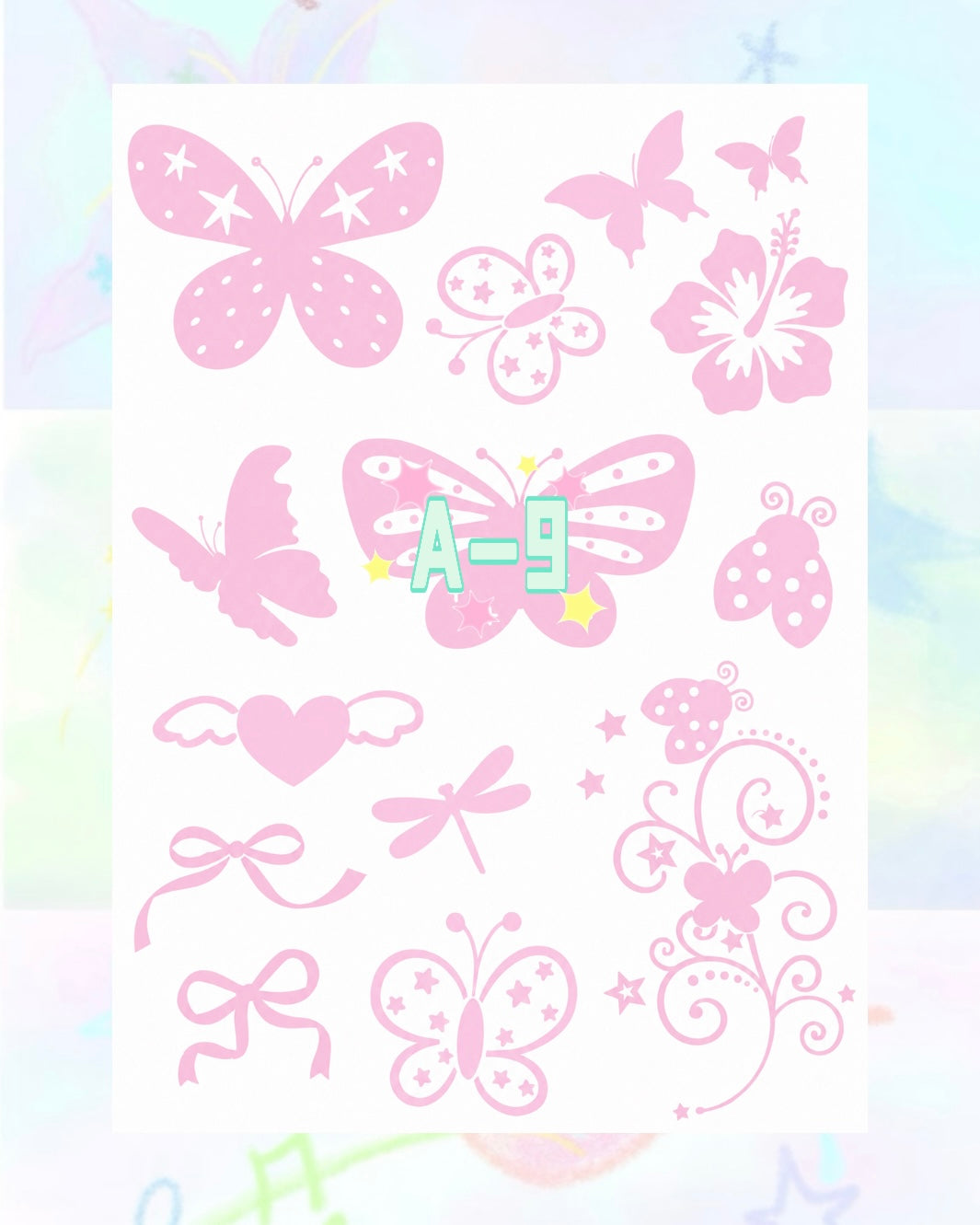 1 Sheet DIY Glitter Tattoos-A series