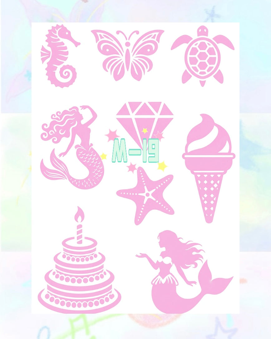 1 Sheet DIY Glitter Tattoos - M Series