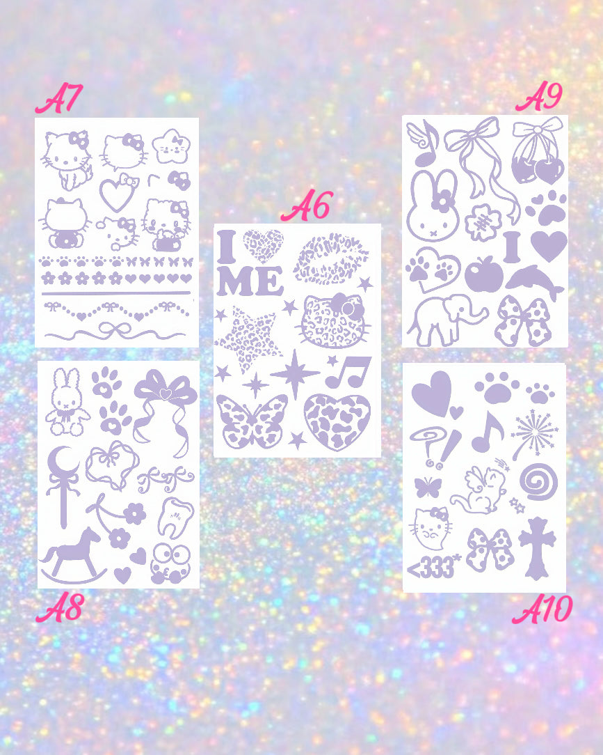 DIY Glitter Tattoo Sticker Set-A series