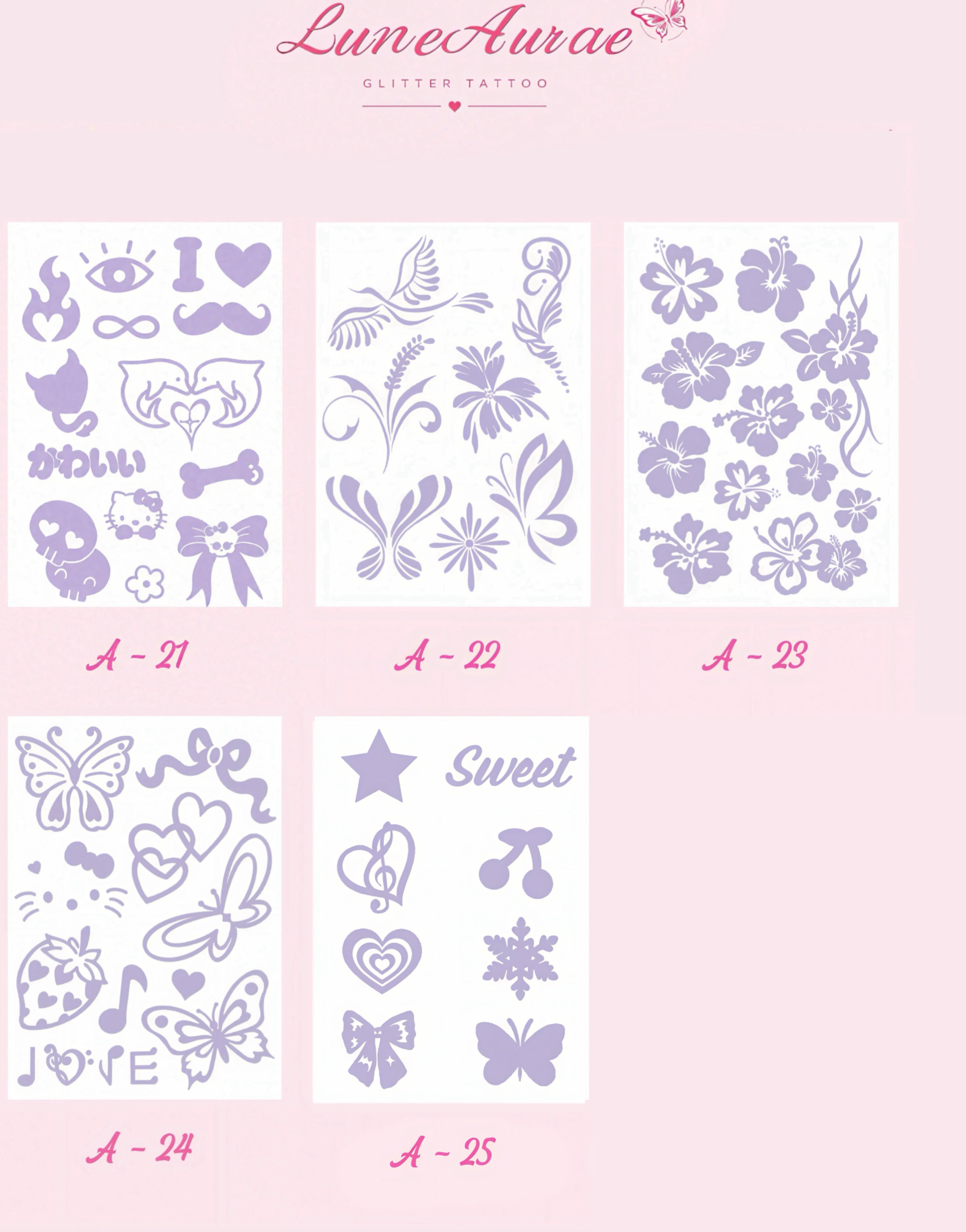 DIY Glitter Tattoo Stickers -A series