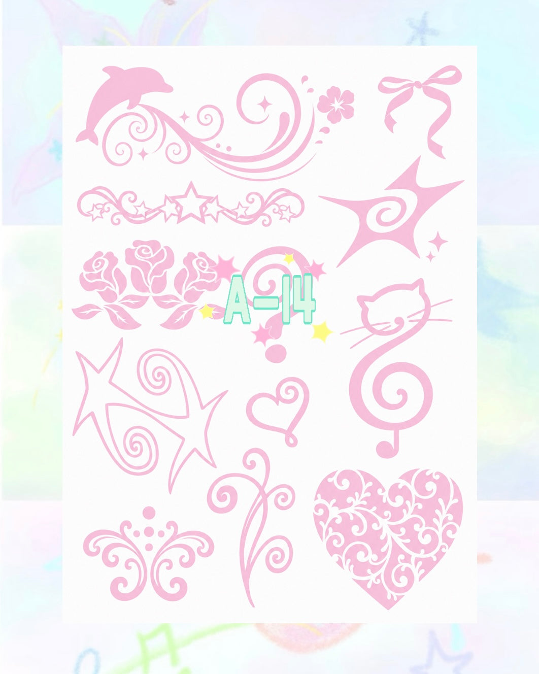 1 Sheet DIY Glitter Tattoos-A series