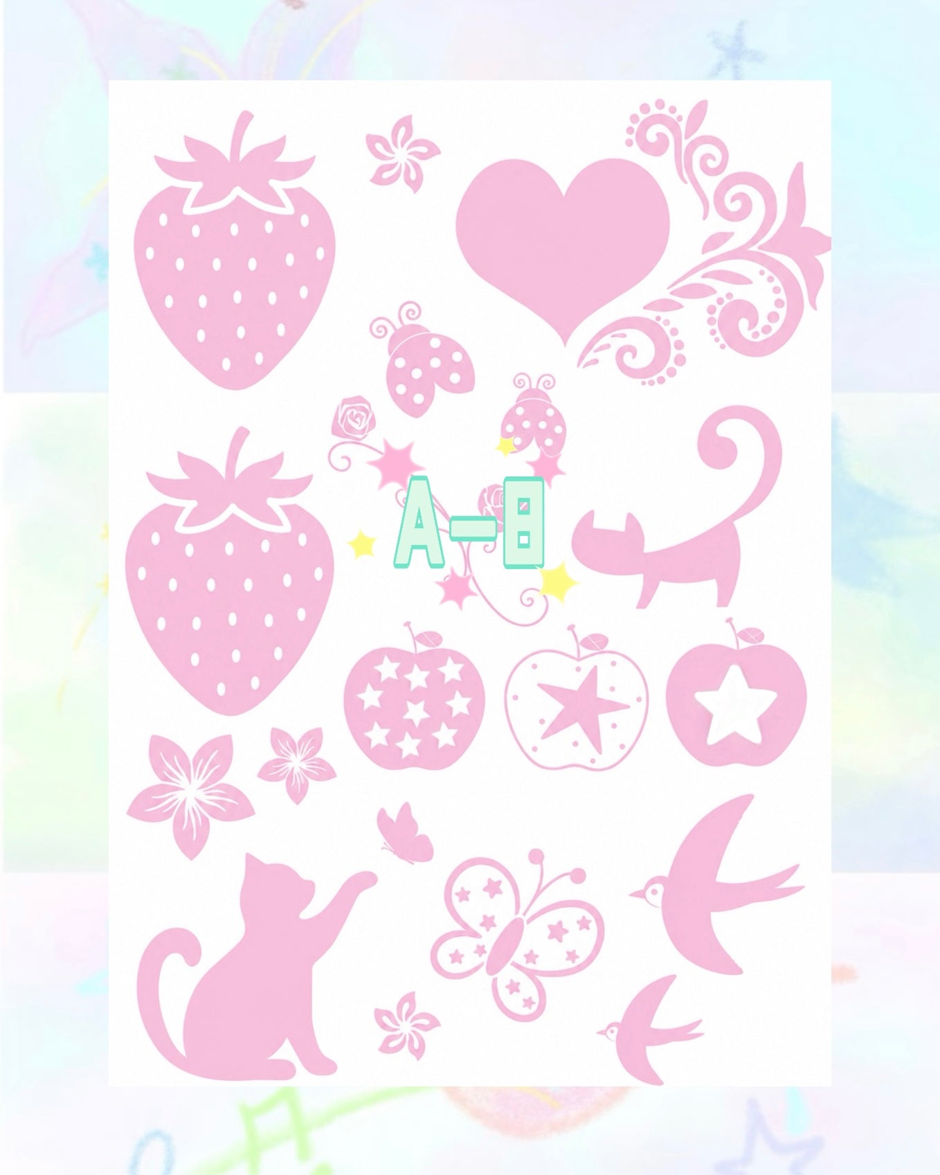 1 Sheet DIY Glitter Tattoos-A series
