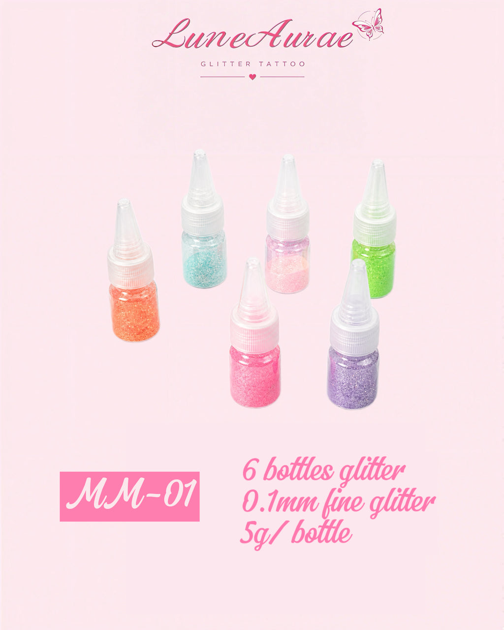 DIY Glitter Tattoo Sticker Set- M series