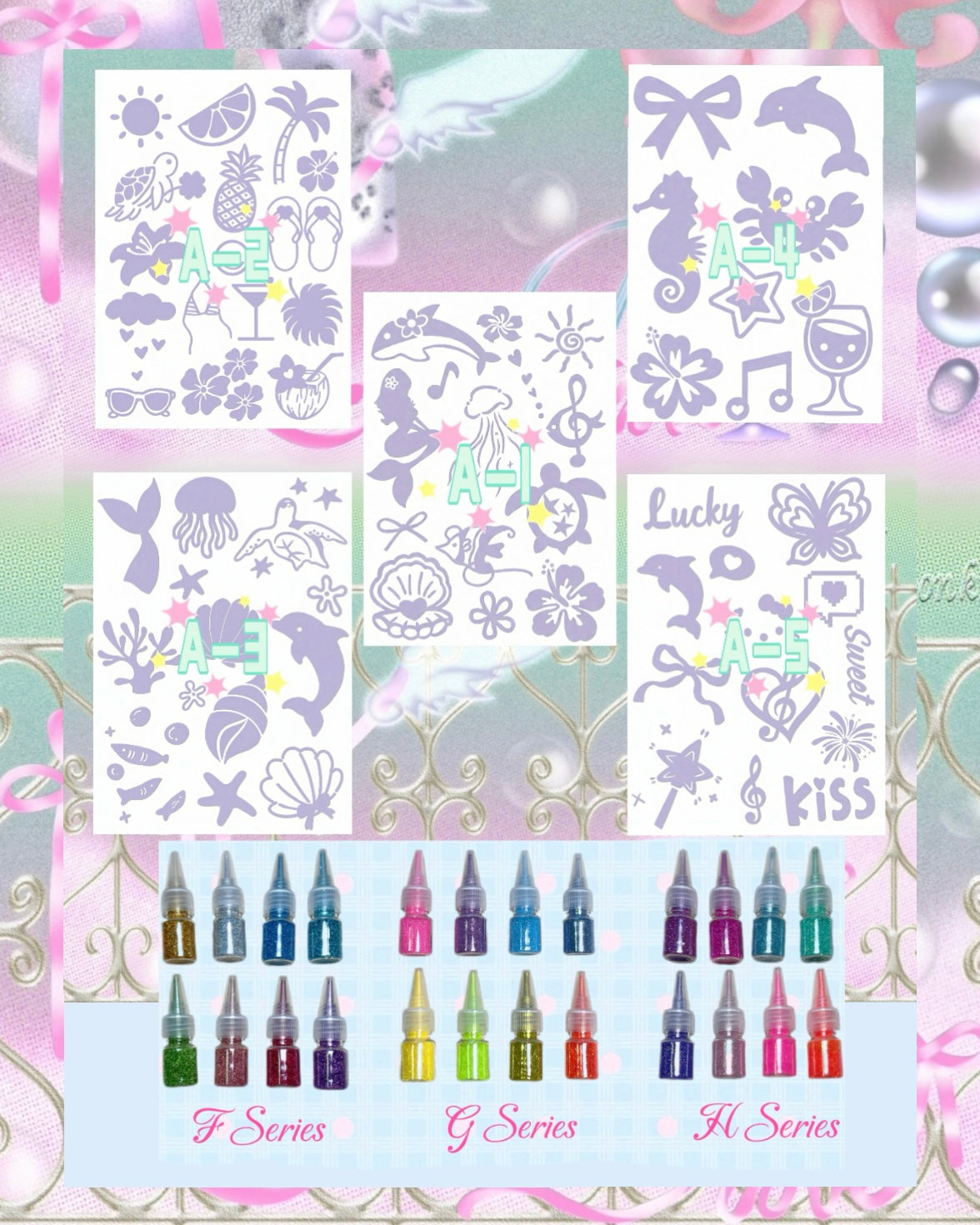 DIY Glitter Tattoo Sticker Set-A series