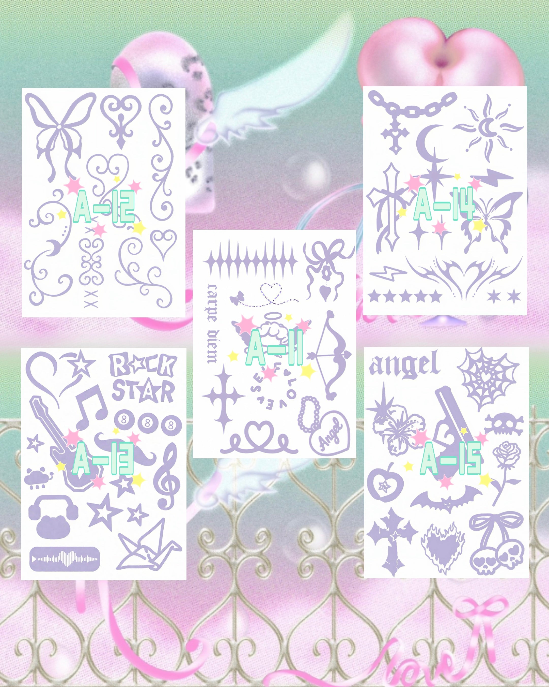 DIY Glitter Tattoo Sticker Set-A series