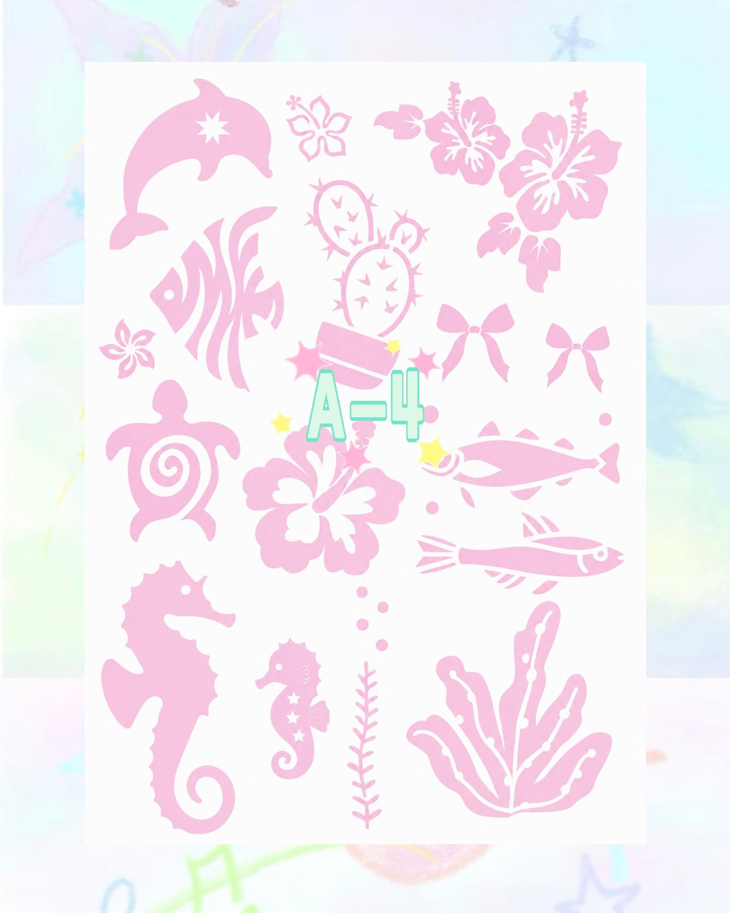 1 Sheet DIY Glitter Tattoos-A series