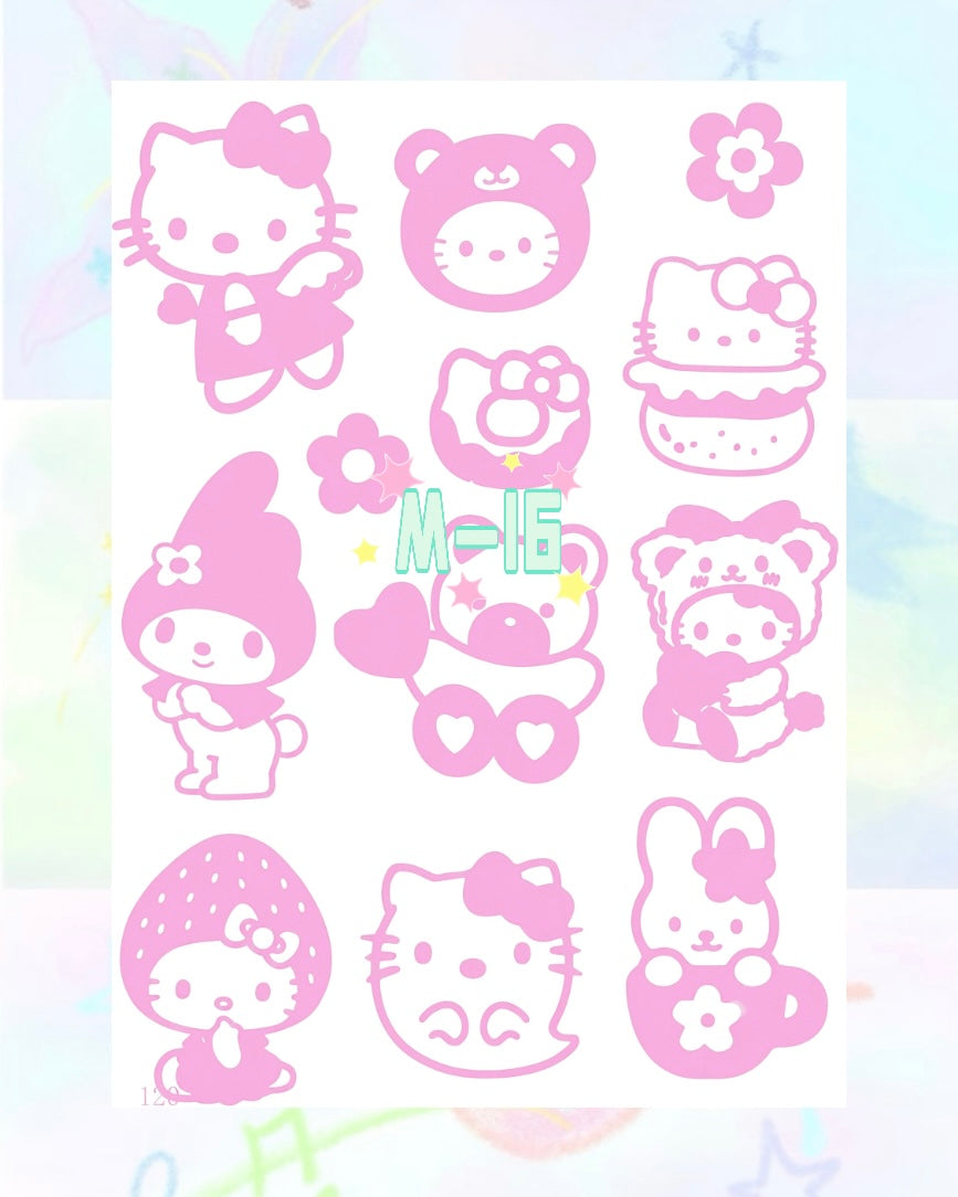 1 Sheet DIY Glitter Tattoos - M Series