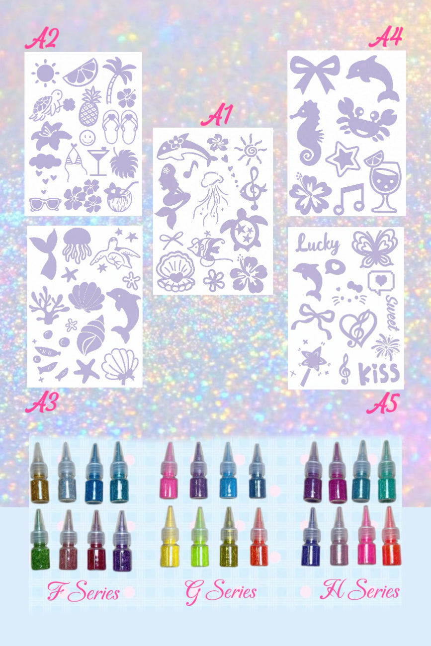 DIY Glitter Tattoo Sticker Set-A series