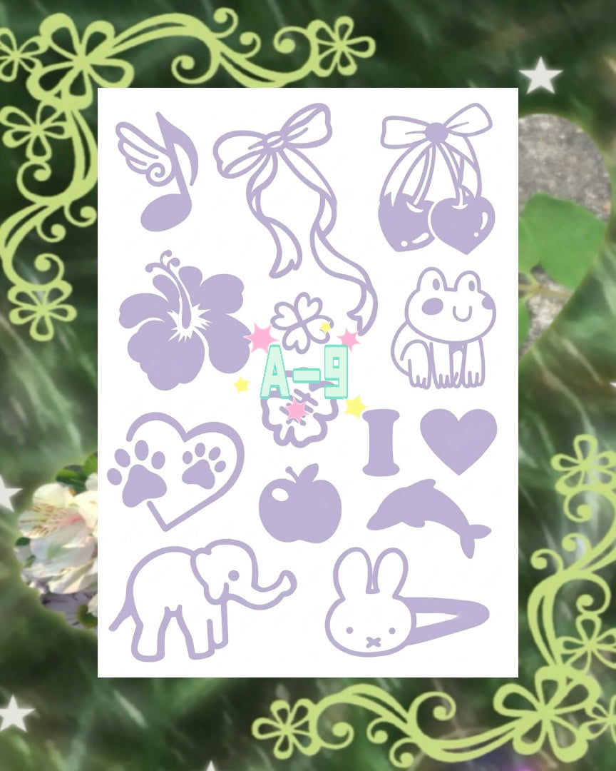 DIY Glitter Tattoo Sticker-A series