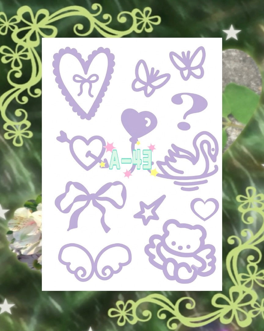 DIY Glitter Tattoo Sticker-A series