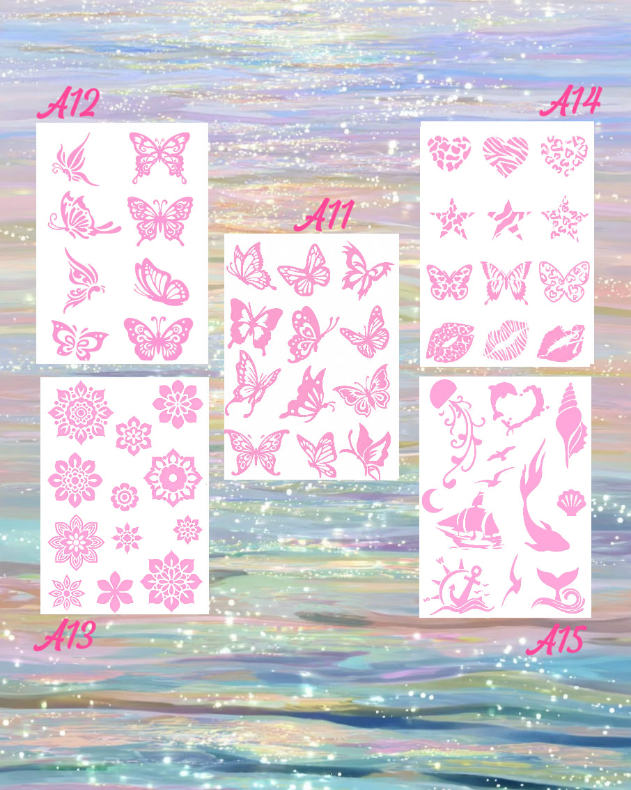 DIY Glitter Tattoo Sticker Set- M series