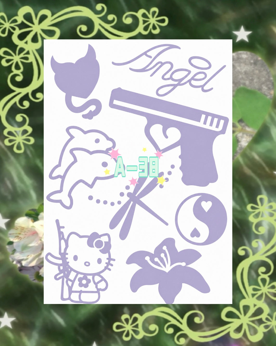 DIY Glitter Tattoo Sticker-A series