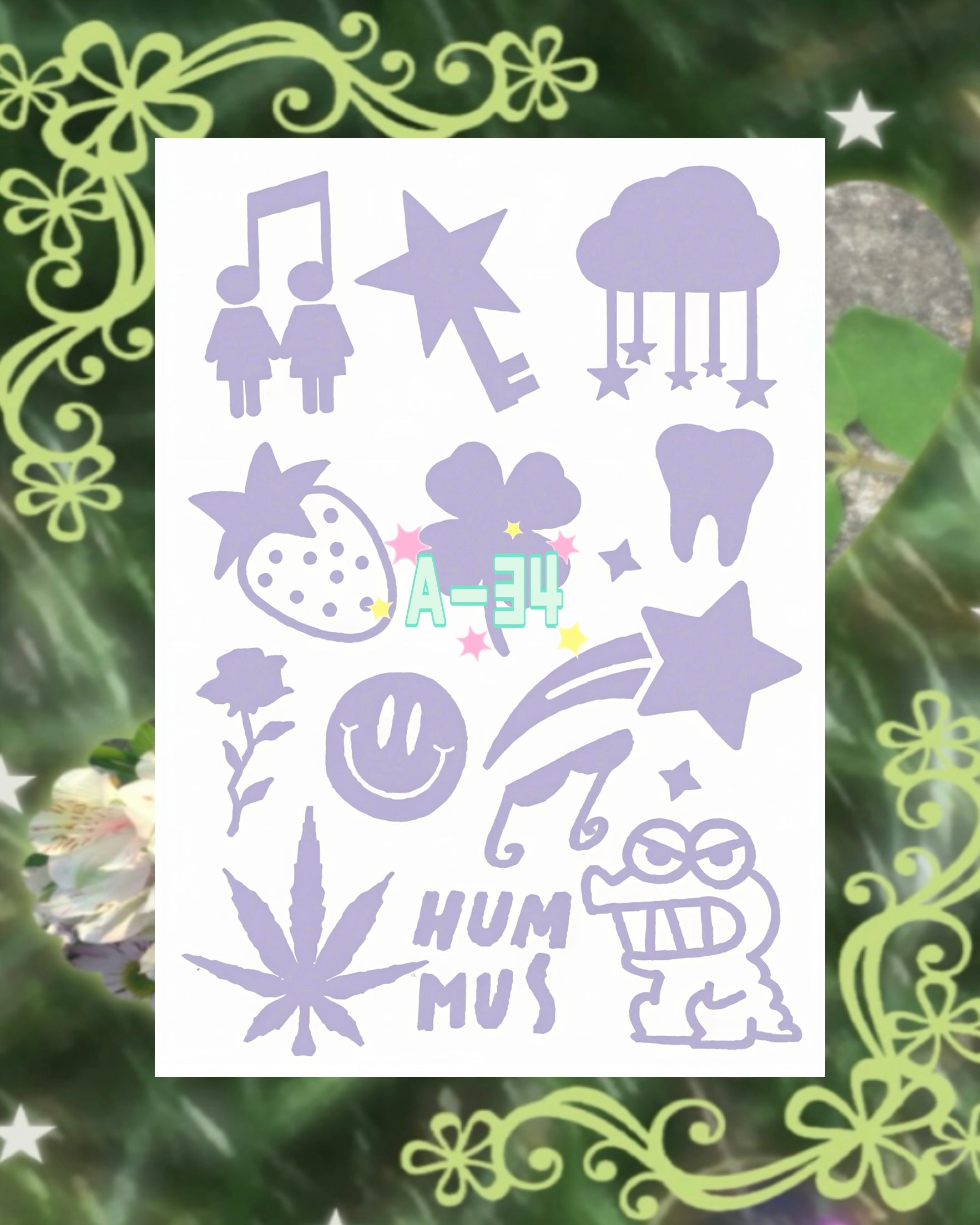 DIY Glitter Tattoo Sticker-A series