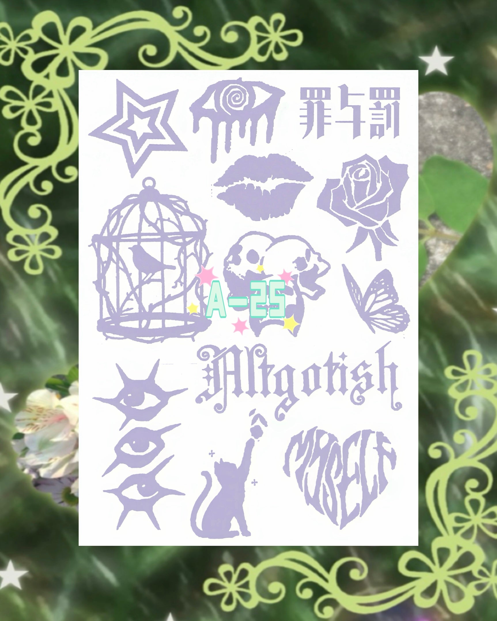 DIY Glitter Tattoo Sticker-A series