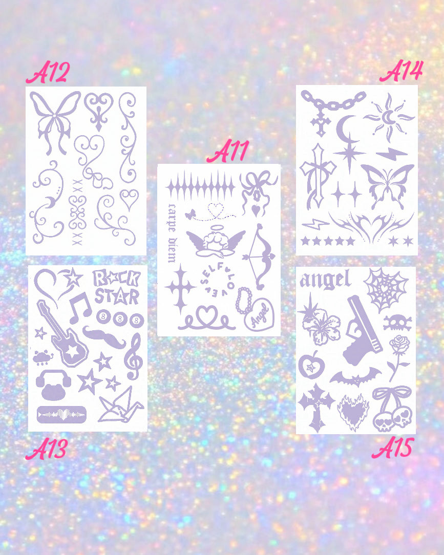 DIY Glitter Tattoo Sticker Set-A series