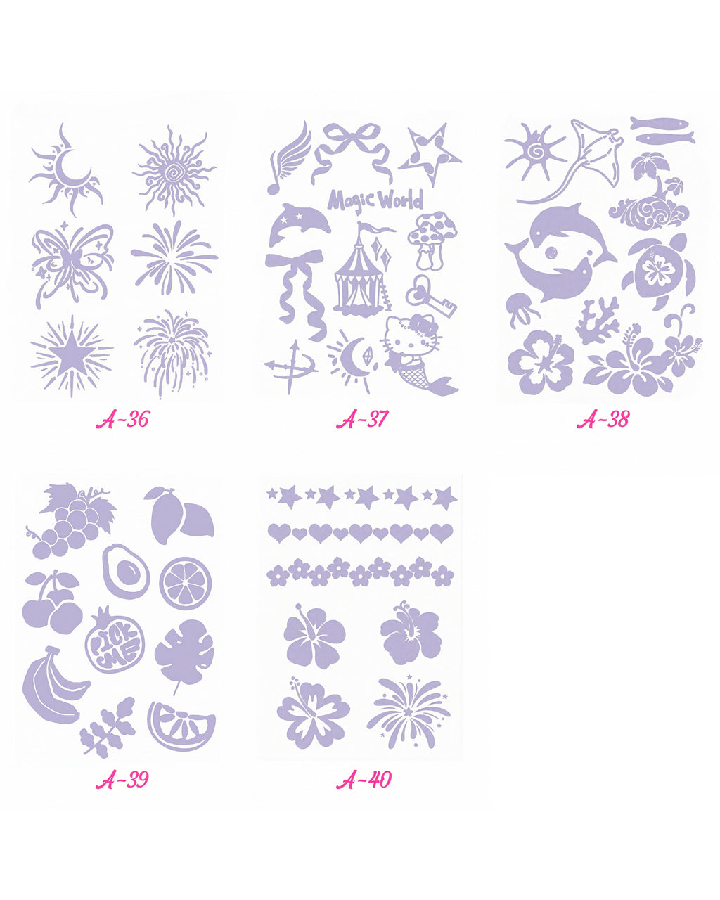 DIY Glitter Tattoo Sticker Set- A Series New Arrival