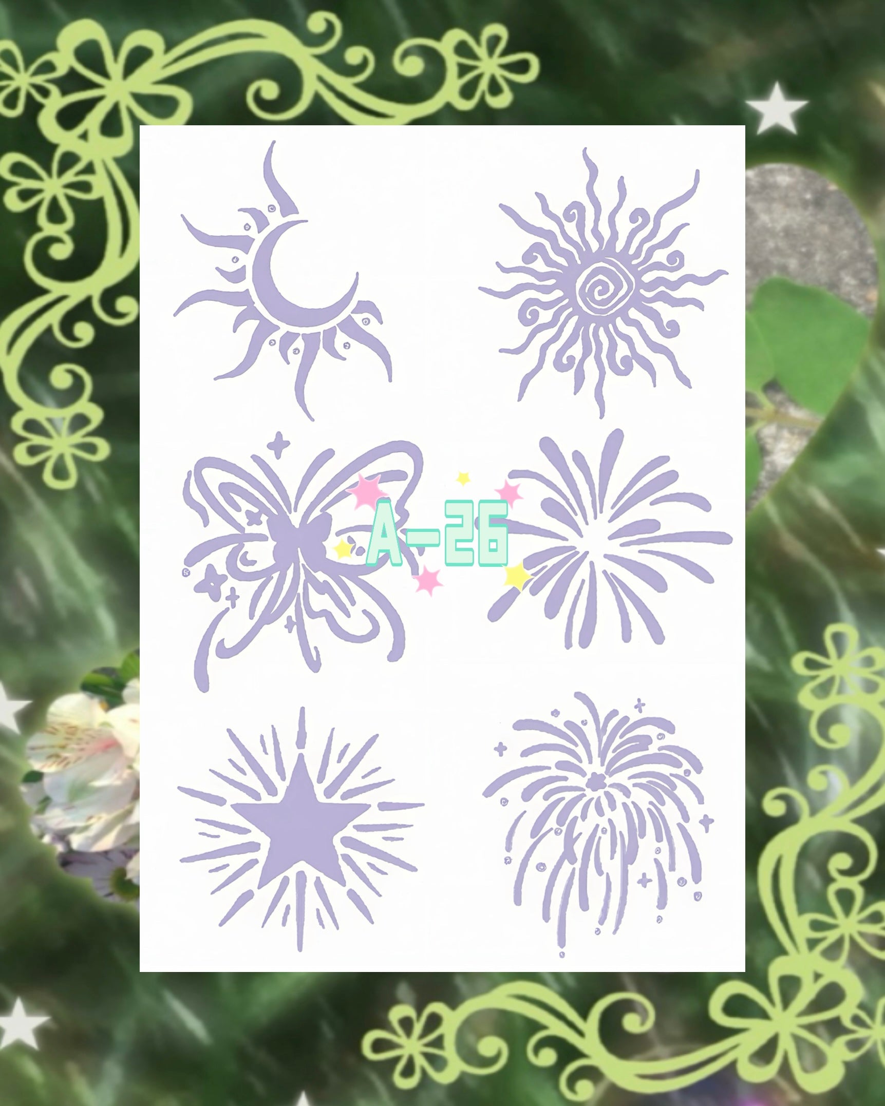 DIY Glitter Tattoo Sticker-A series