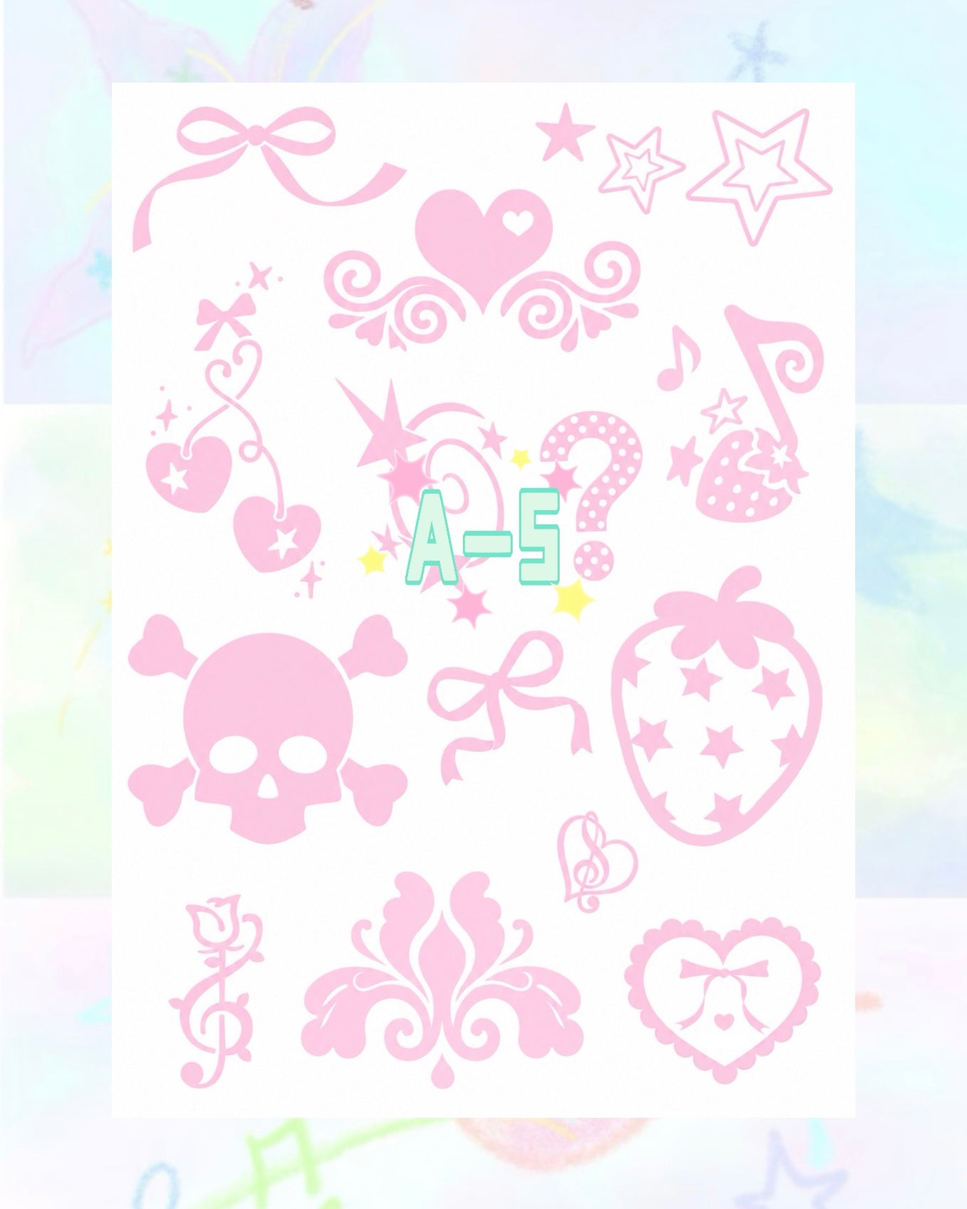 1 Sheet DIY Glitter Tattoos-A series