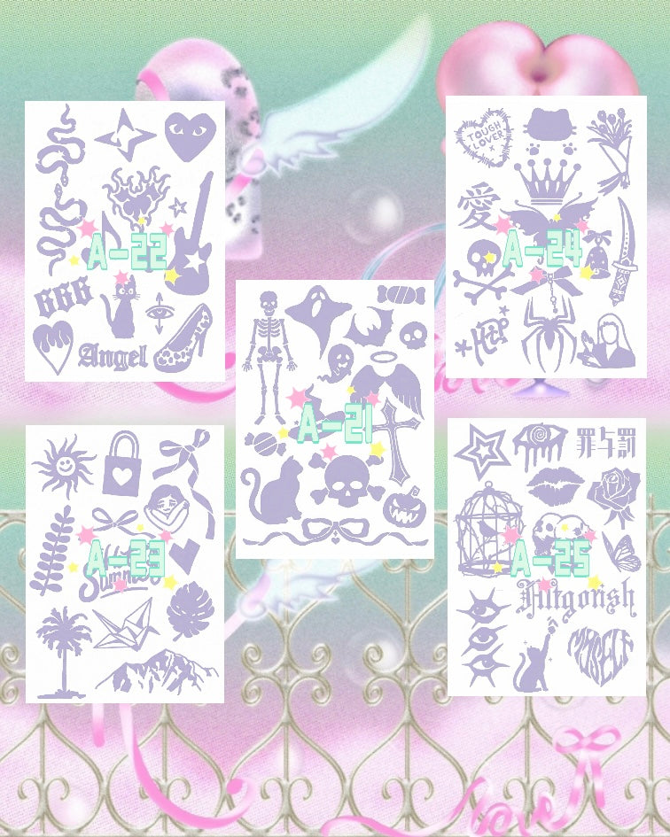 DIY Glitter Tattoo Sticker Set-A series