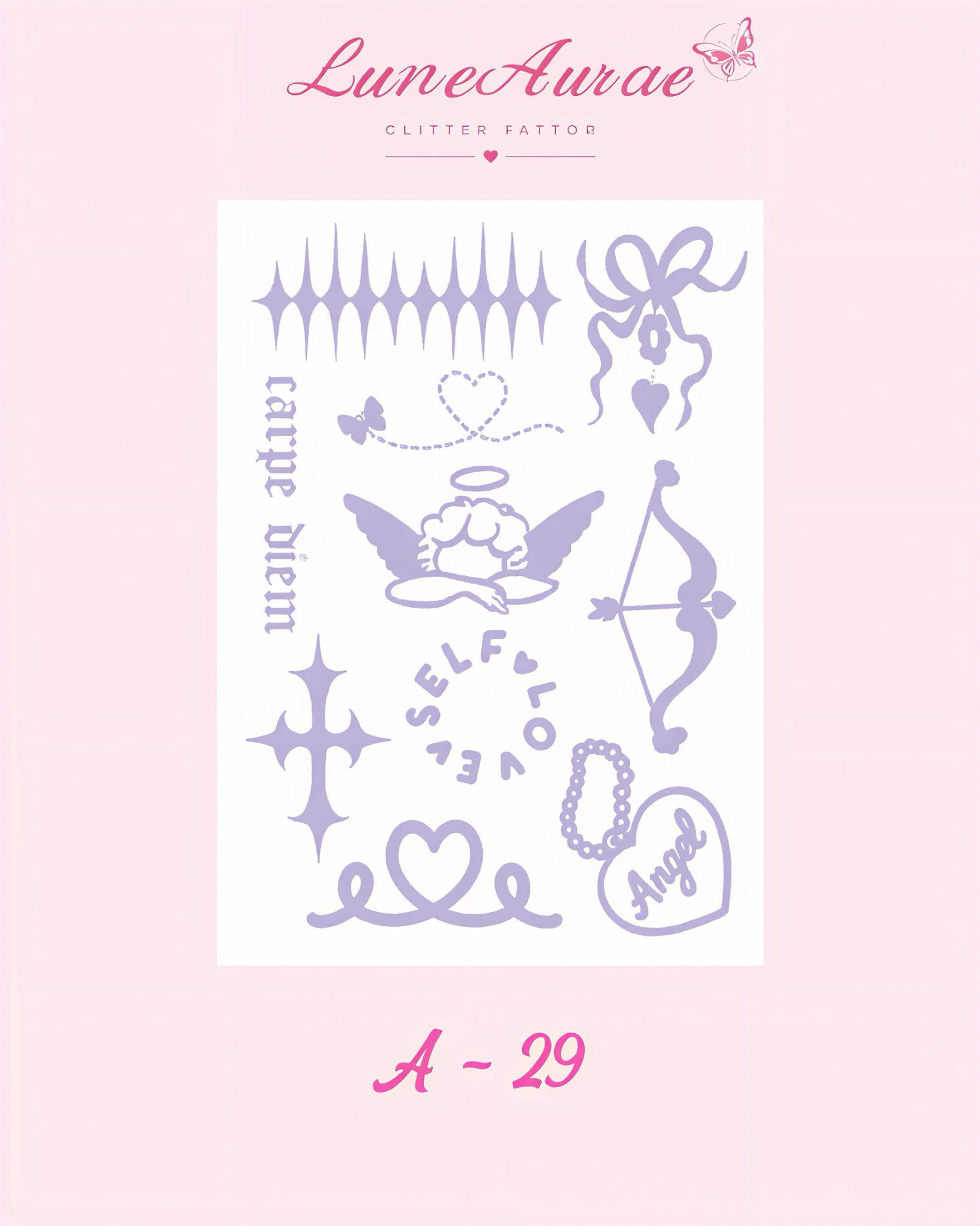 DIY Glitter Tattoo Sticker-A series