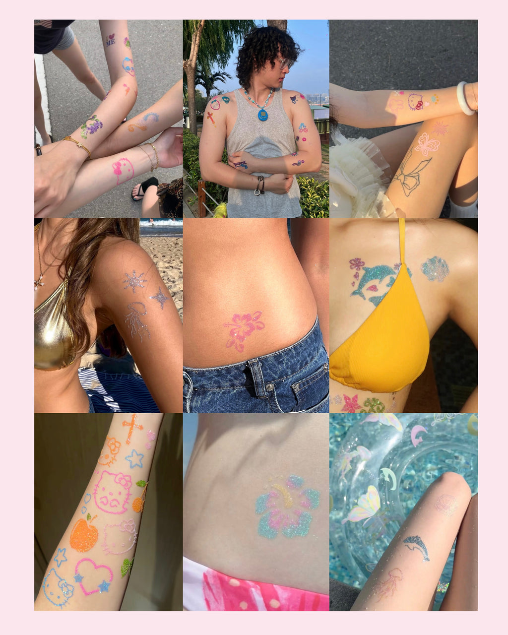 100/200/500 sheets Custom your pattern - DIY Glitter Tattoo sticker