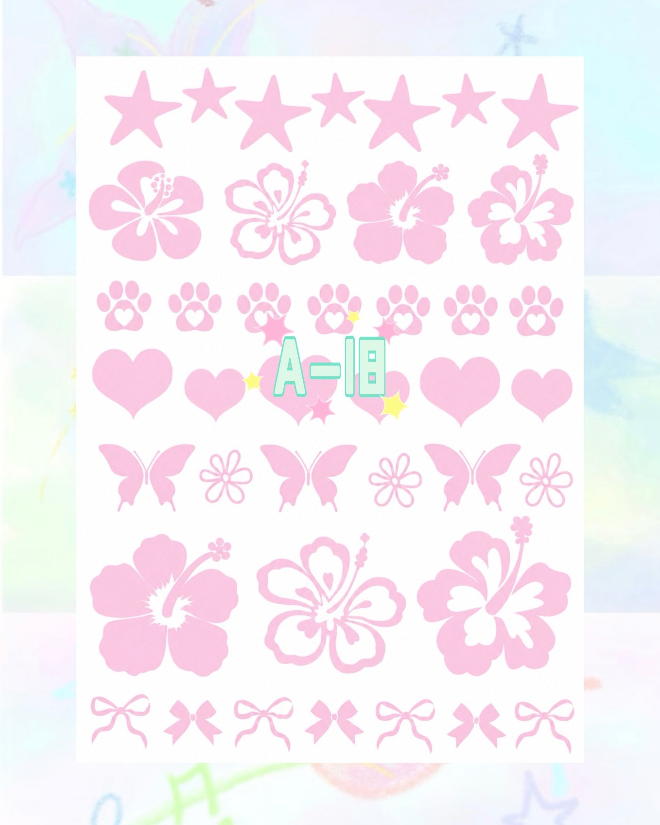 1 Sheet DIY Glitter Tattoos-A series