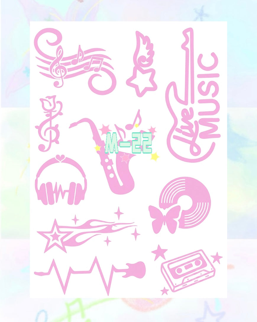 1 Sheet DIY Glitter Tattoos - M Series
