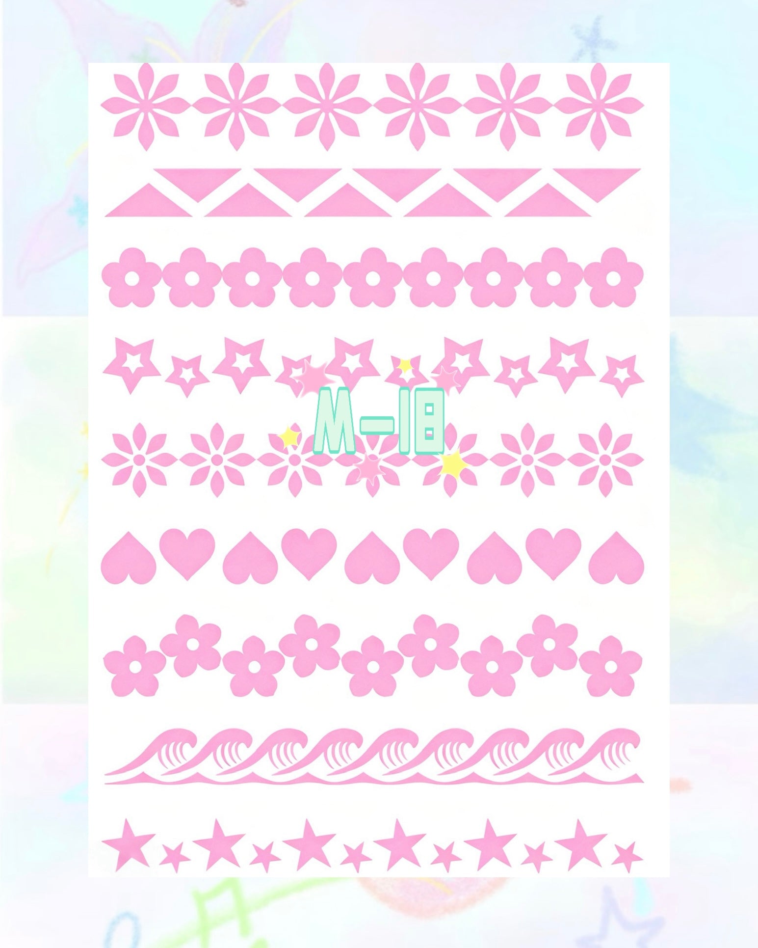 1 Sheet DIY Glitter Tattoos - M Series