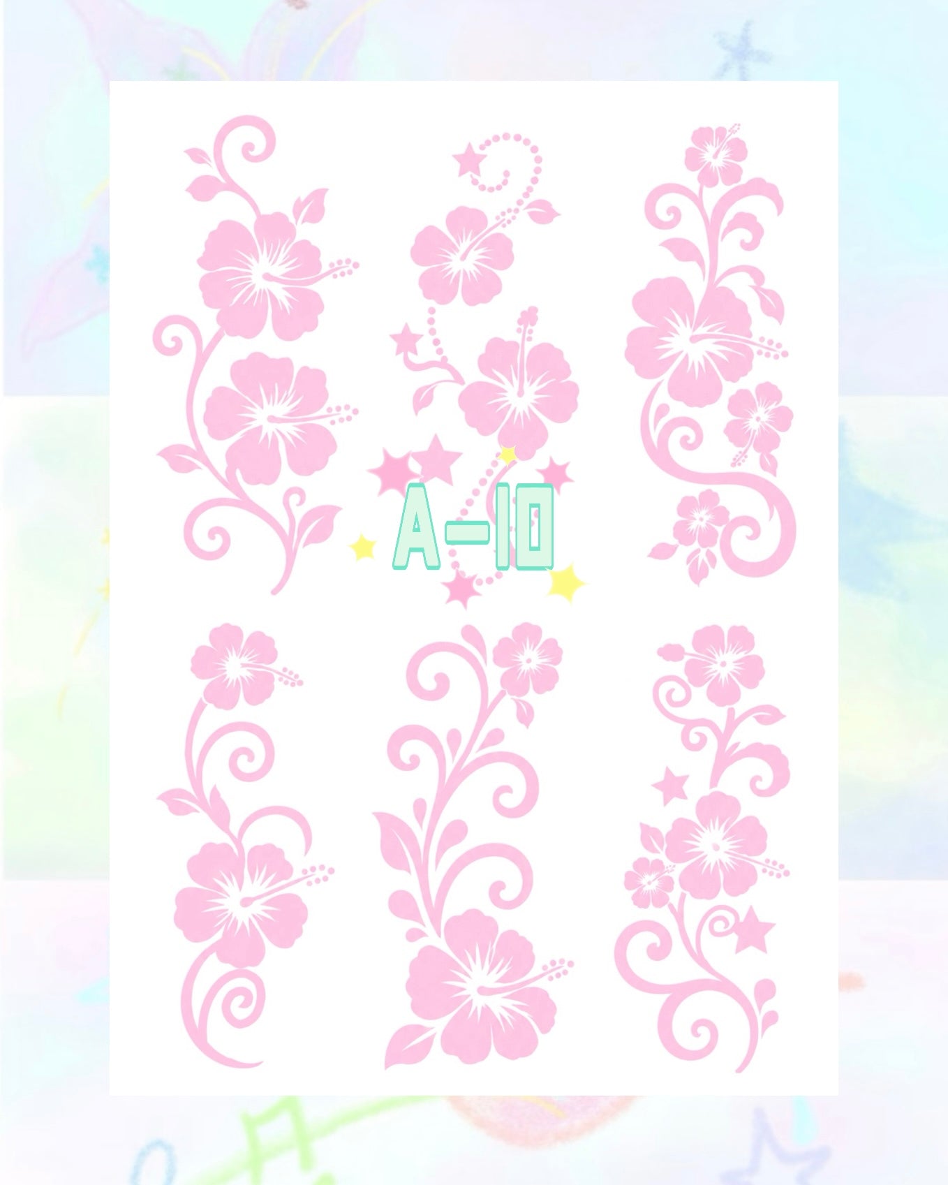 1 Sheet DIY Glitter Tattoos-A series