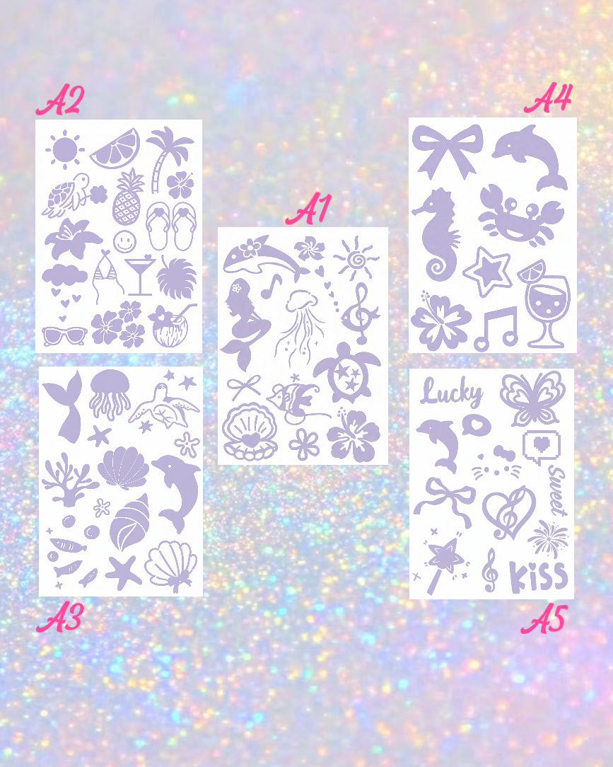 DIY Glitter Tattoo Sticker Set-A series