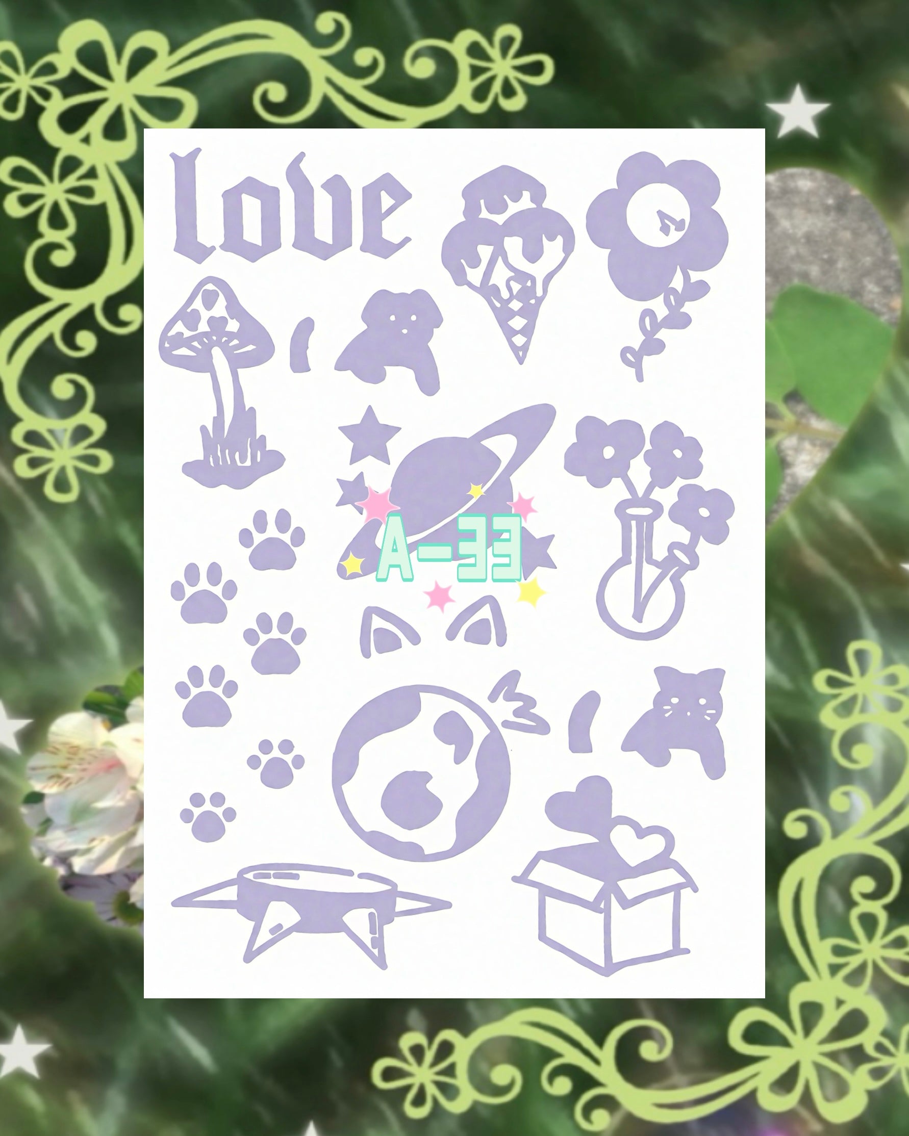 DIY Glitter Tattoo Sticker-A series