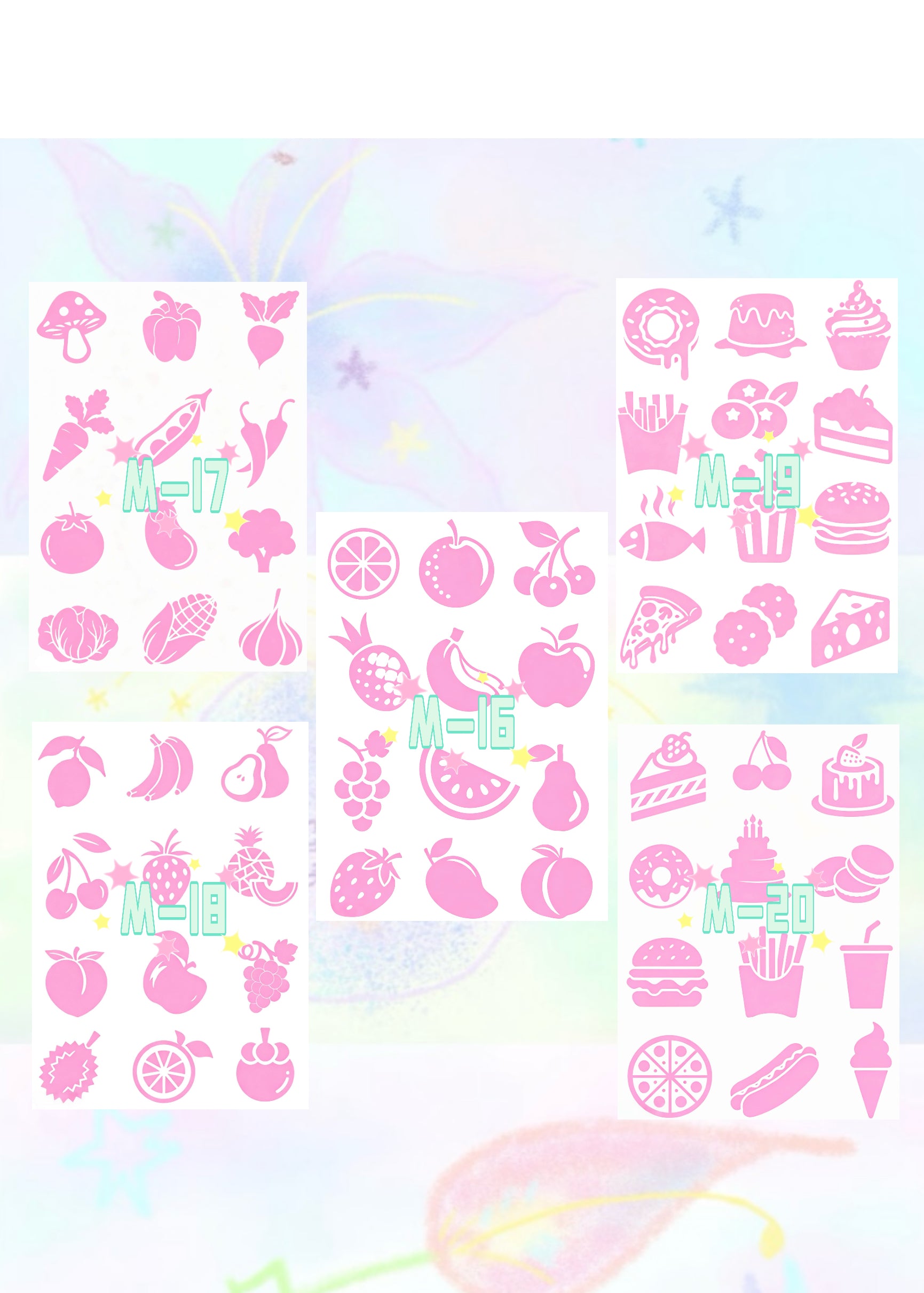 DIY Glitter Tattoo Sticker Set- M series