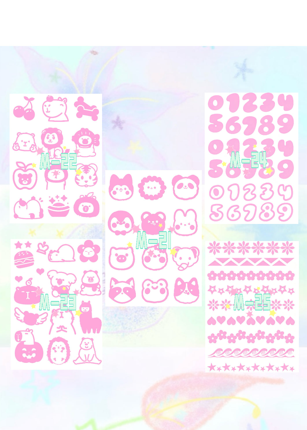 DIY Glitter Tattoo Sticker Set- M series