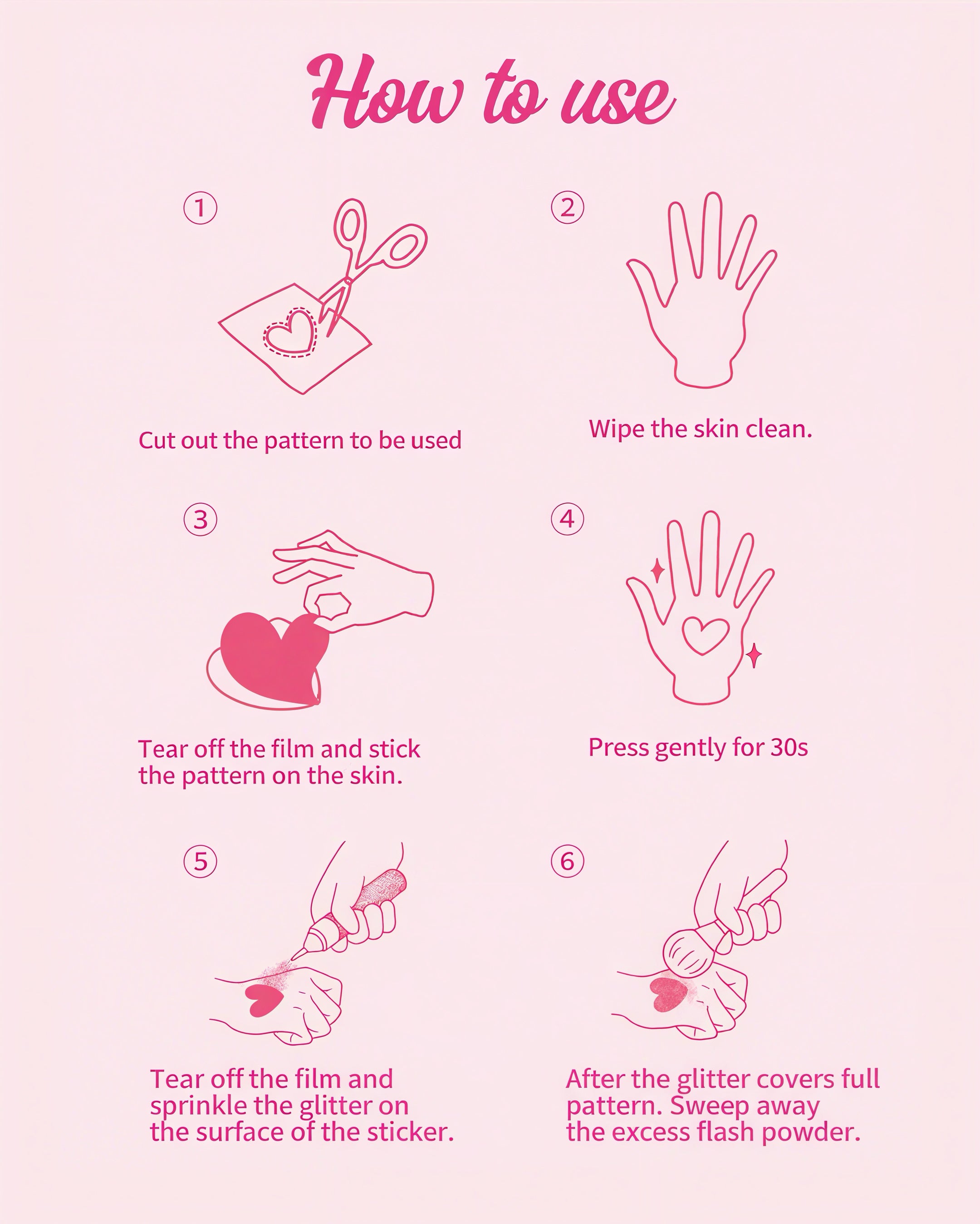 DIY Glitter Tattoo Sticker Set -A series