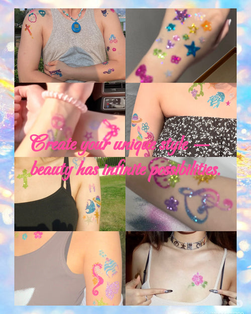 100/200/500 sheets Custom your pattern - DIY Glitter Tattoo sticker