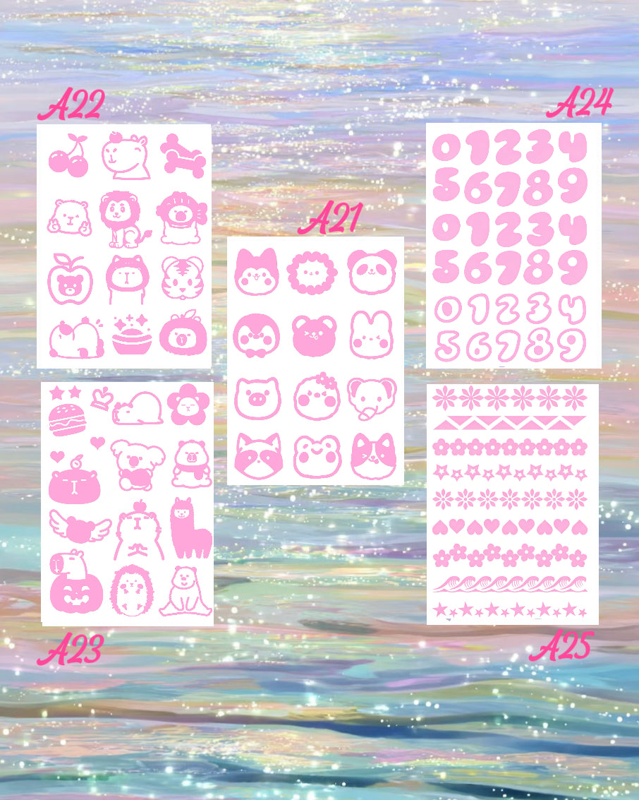 DIY Glitter Tattoo Sticker Set- M series