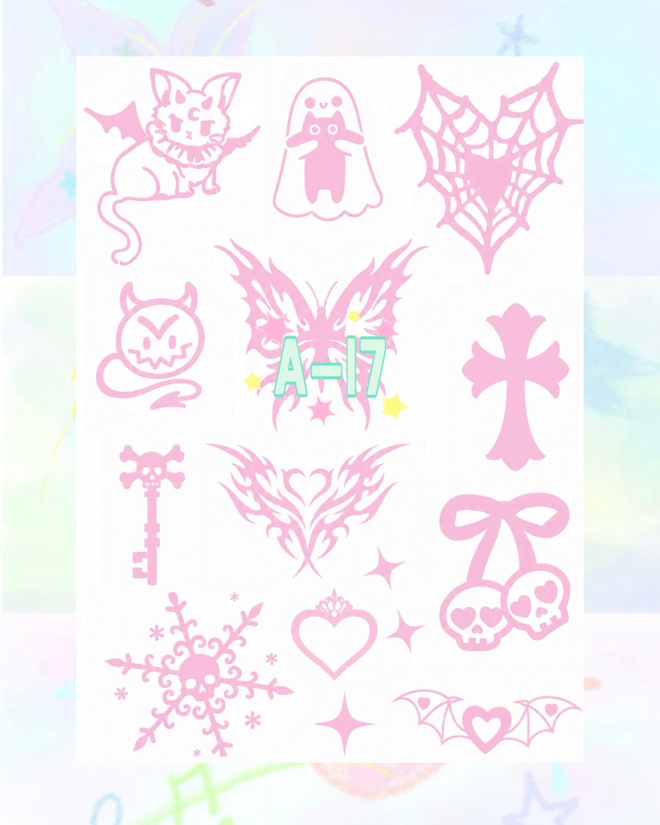 1 Sheet DIY Glitter Tattoos-A series