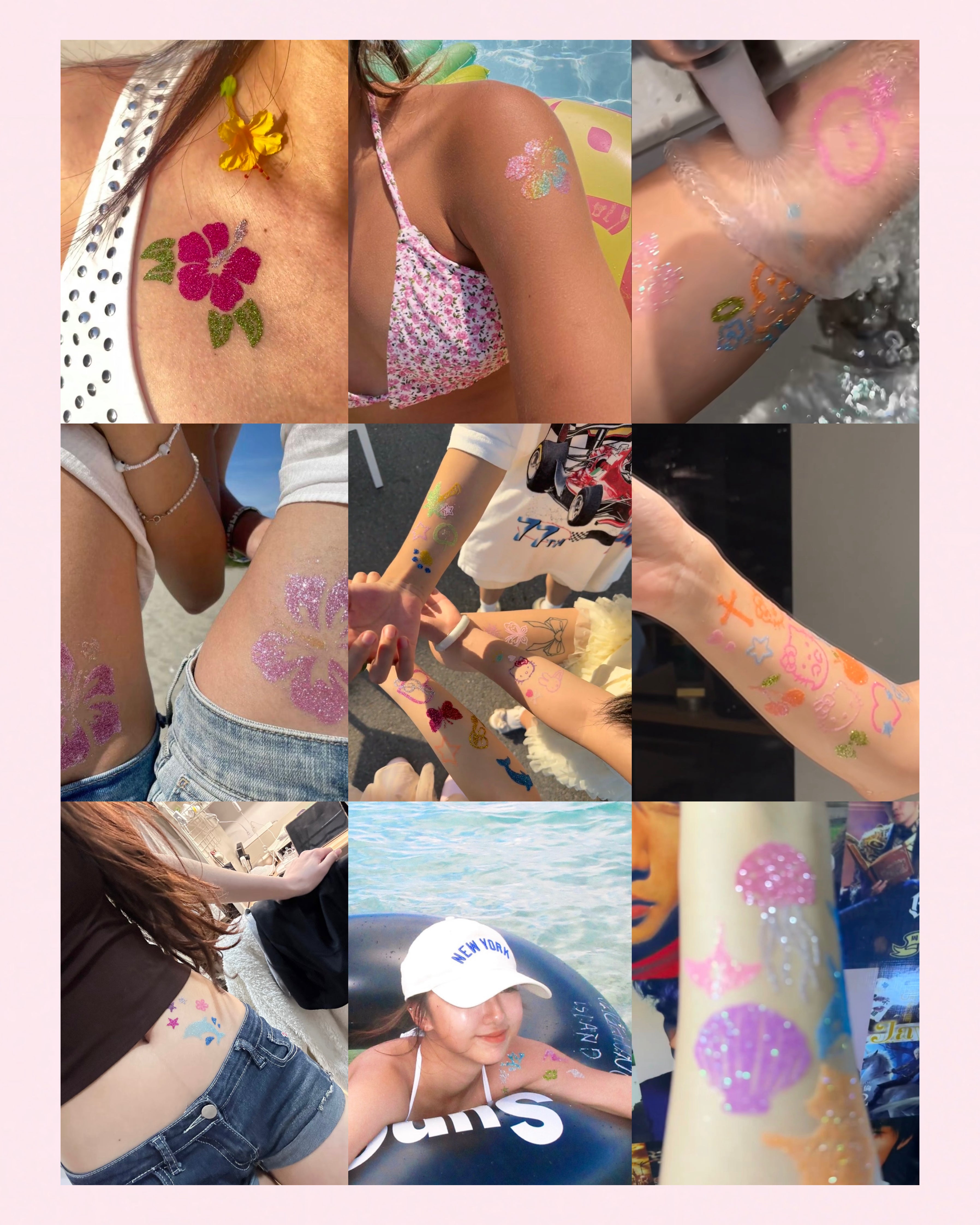 DIY Glitter Tattoo Sticker Set-A series
