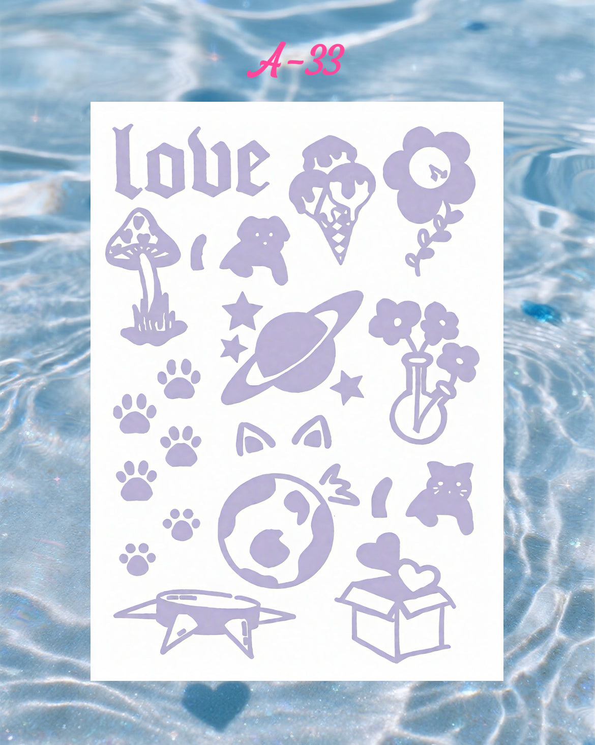 DIY Glitter Tattoo Sticker-A series