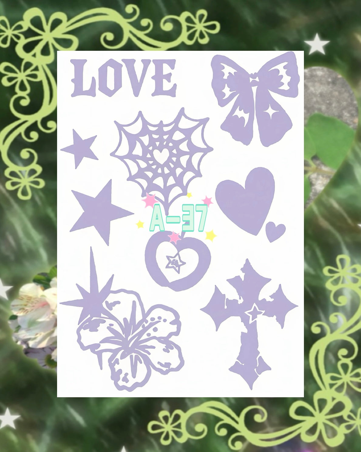 DIY Glitter Tattoo Sticker-A series