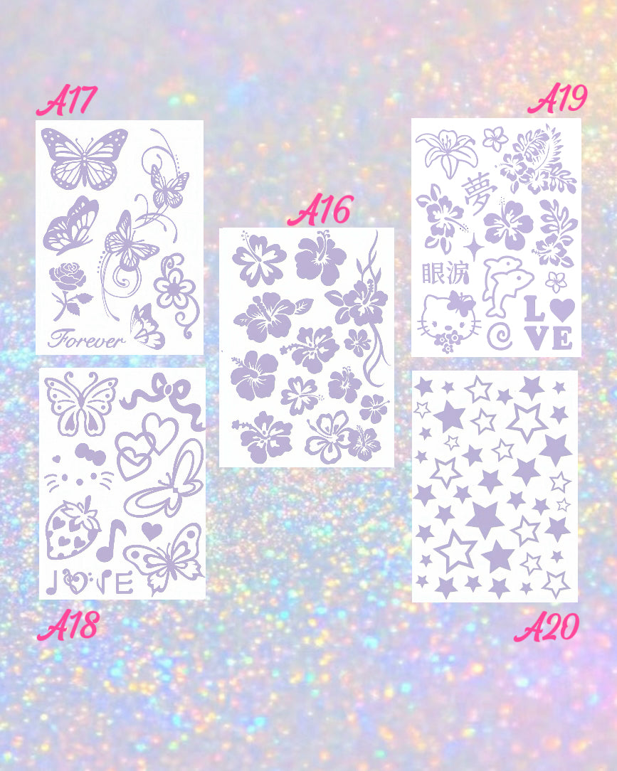 DIY Glitter Tattoo Sticker Set-A series
