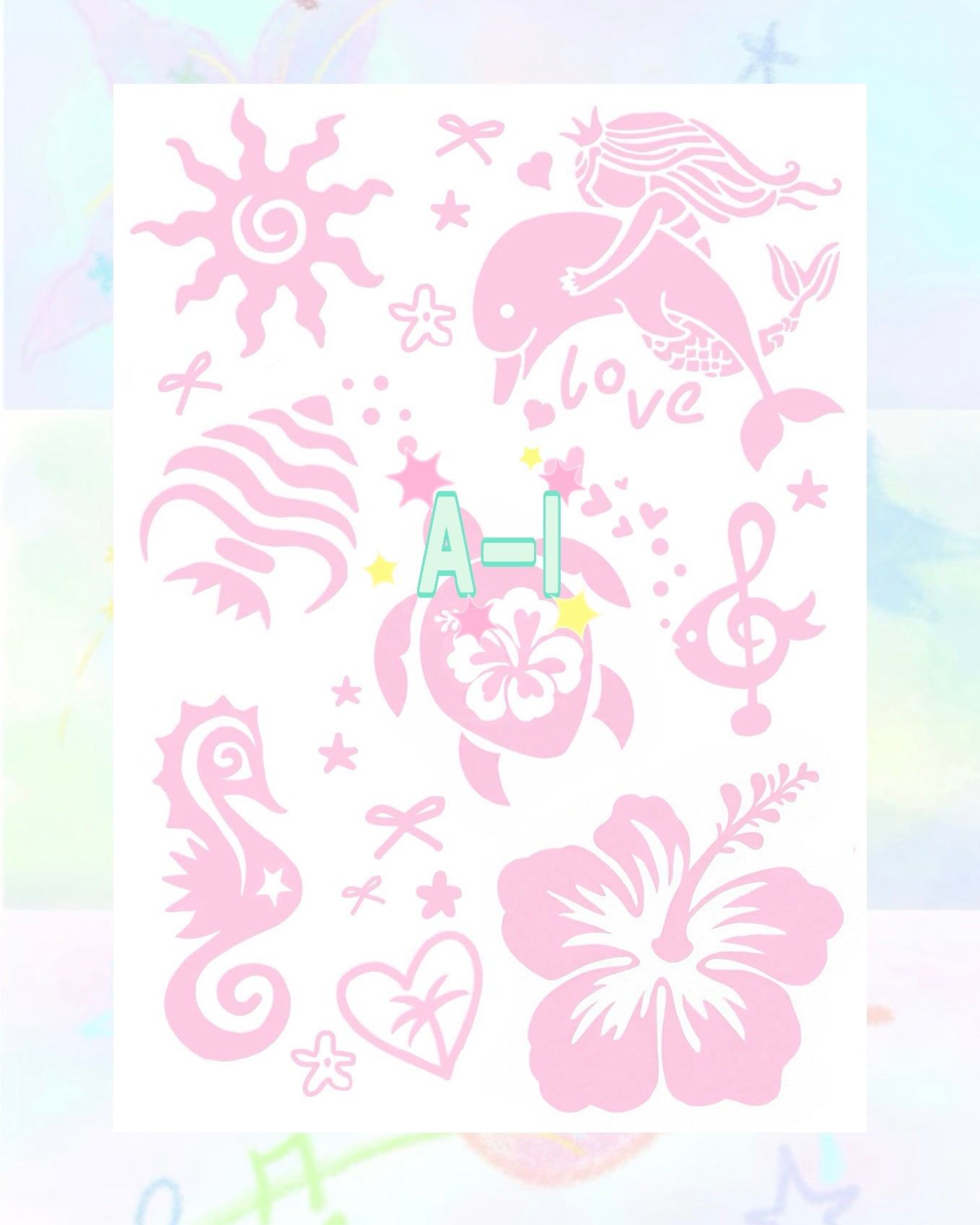 1 Sheet DIY Glitter Tattoos-A series