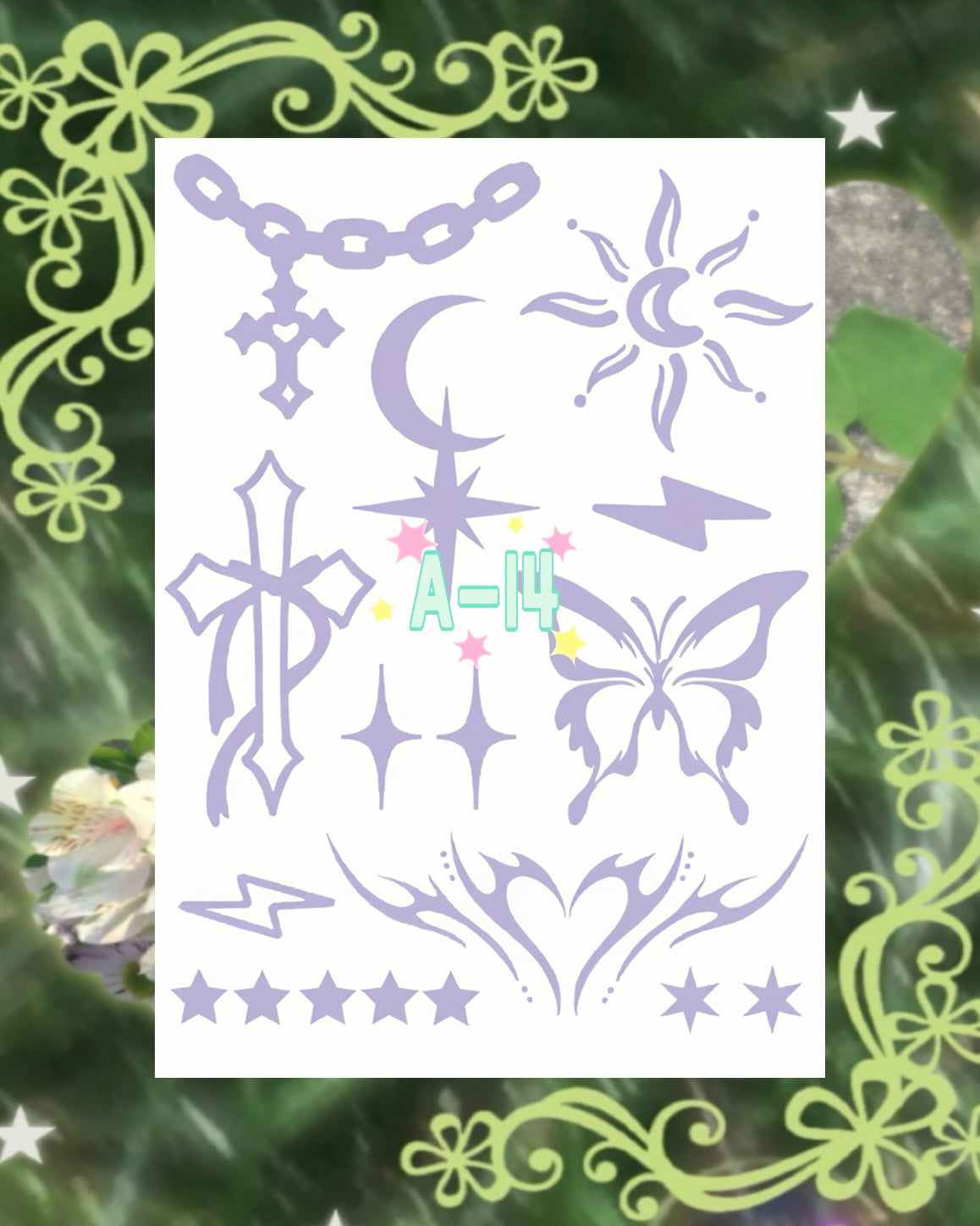 DIY Glitter Tattoo Sticker-A series