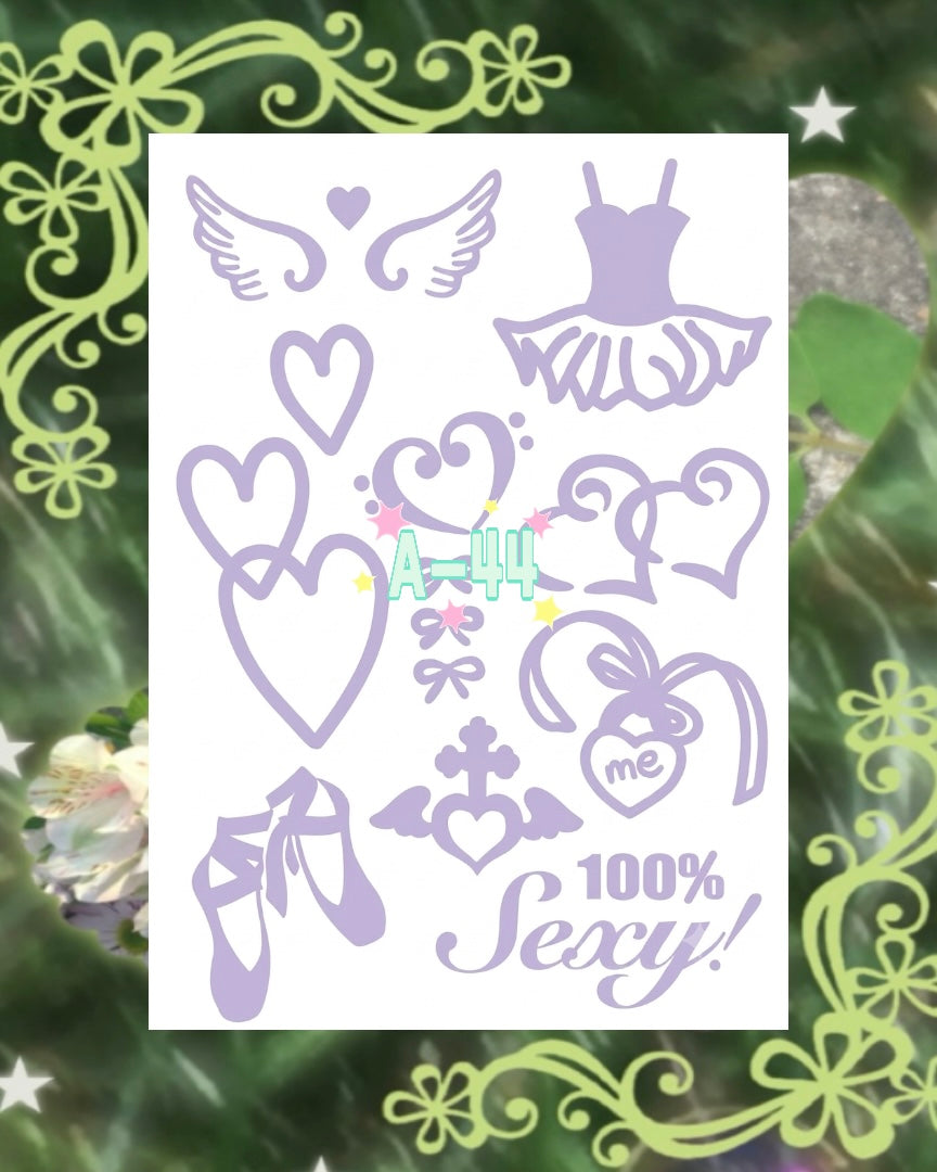DIY Glitter Tattoo Sticker-A series