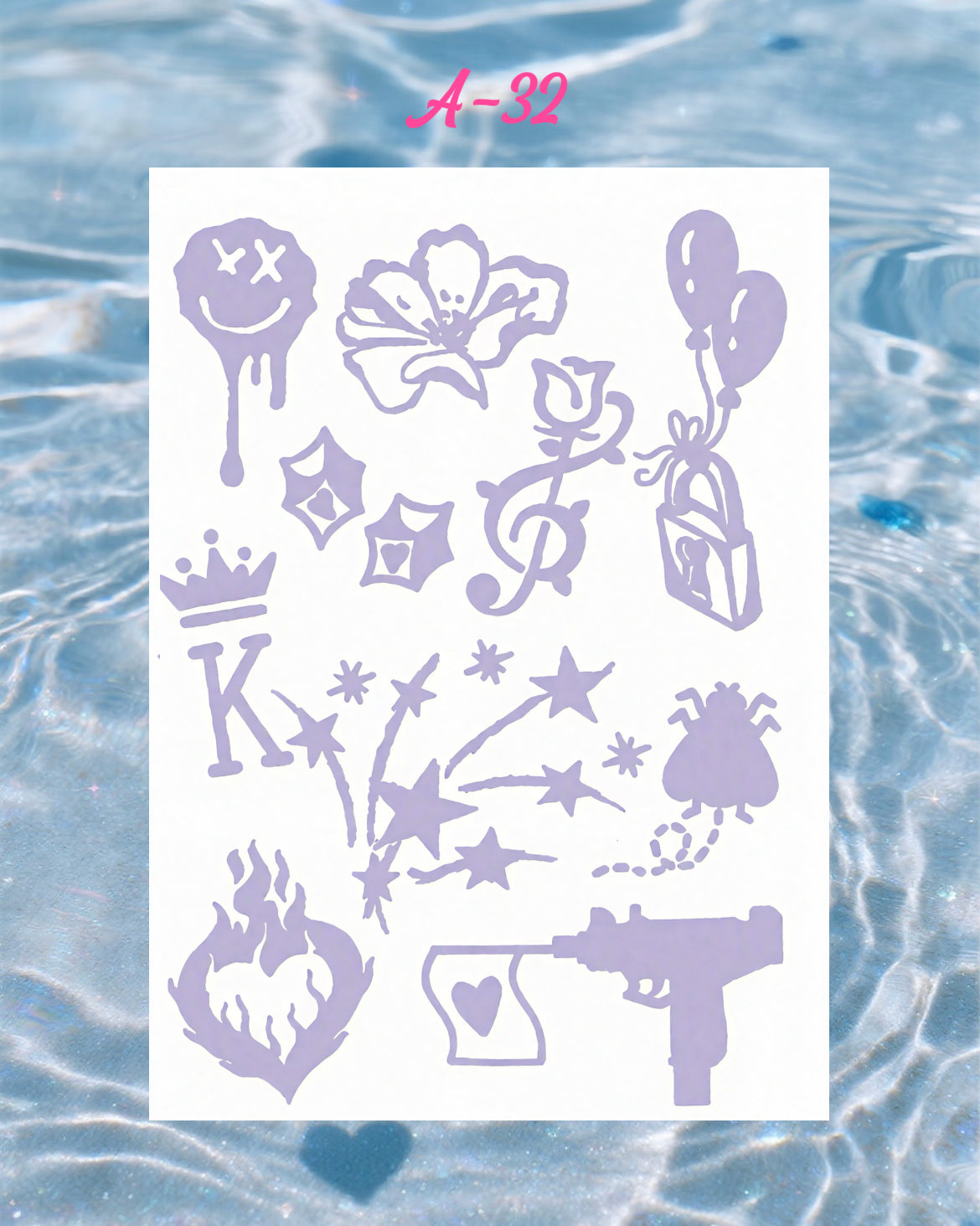 DIY Glitter Tattoo Sticker-A series