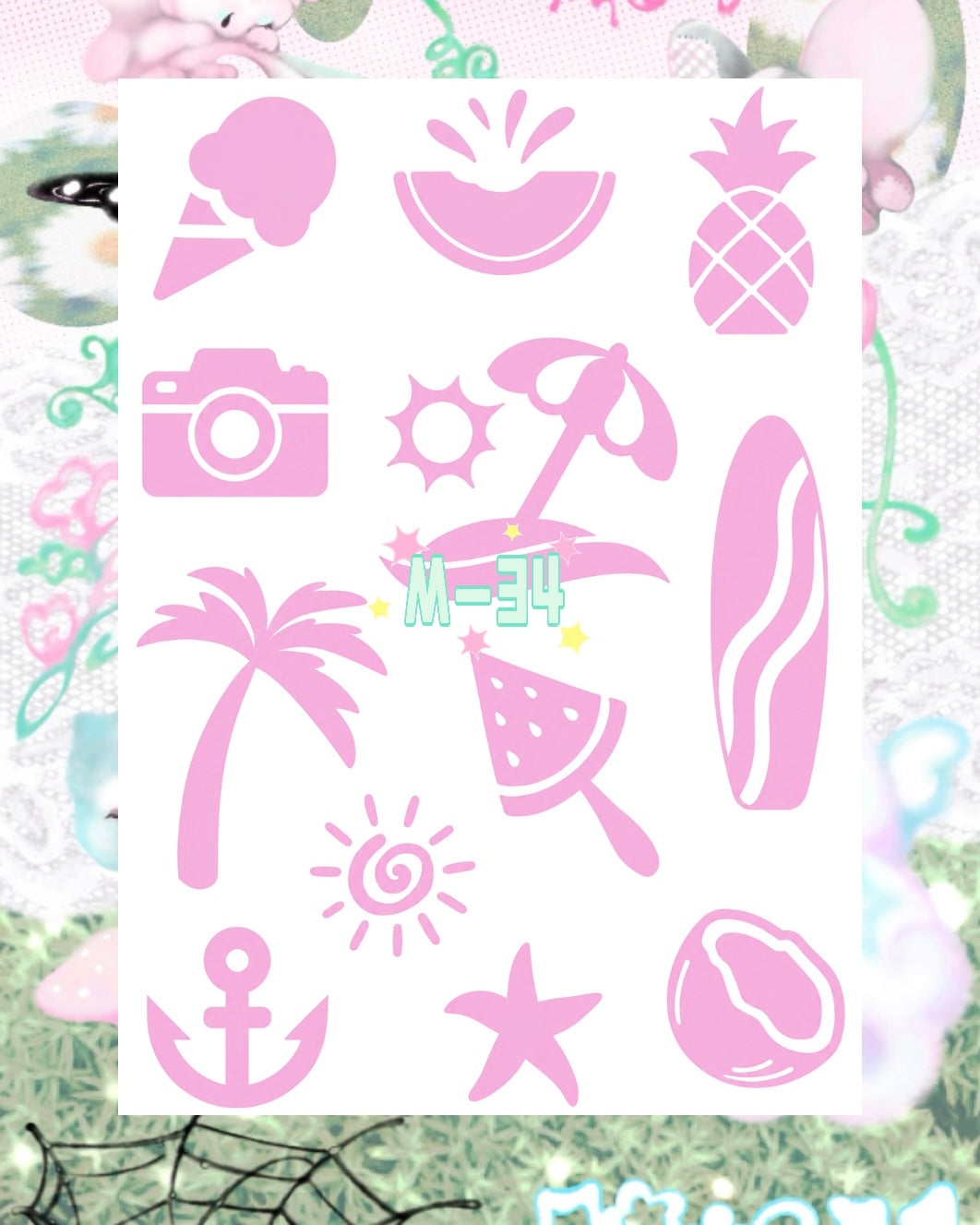 DIY Glitter Tattoo Sticker - M Series