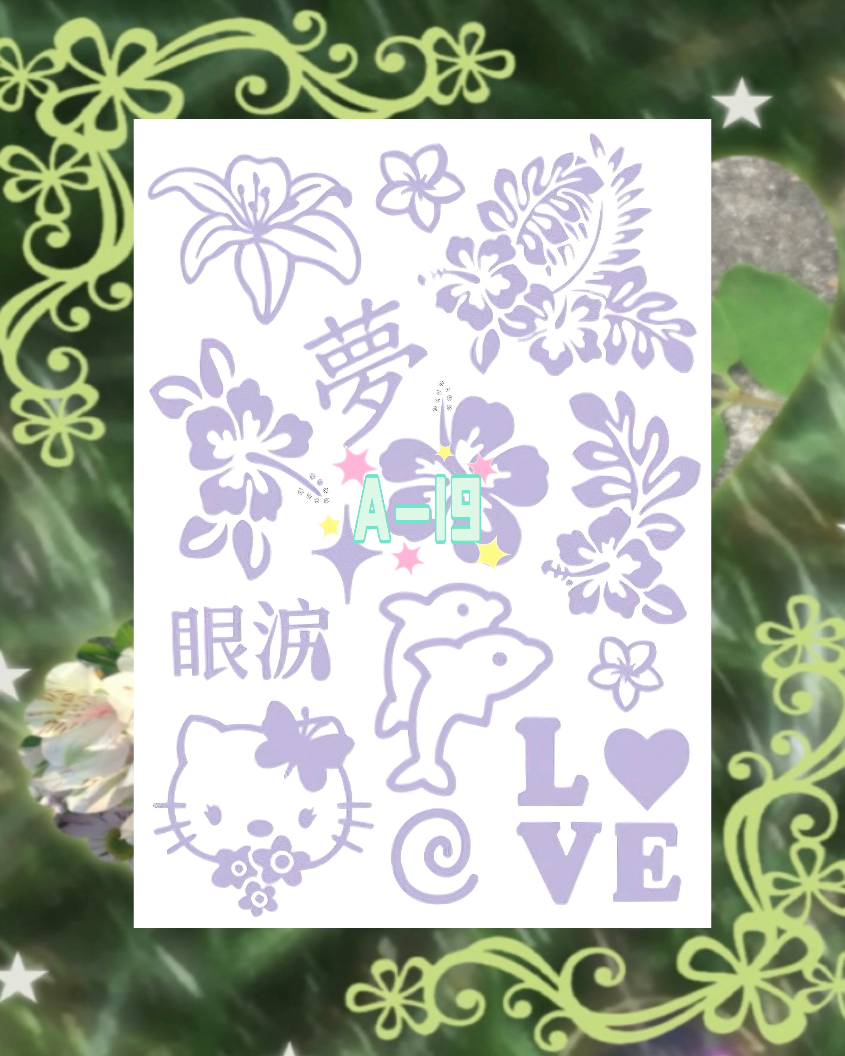 DIY Glitter Tattoo Sticker-A series