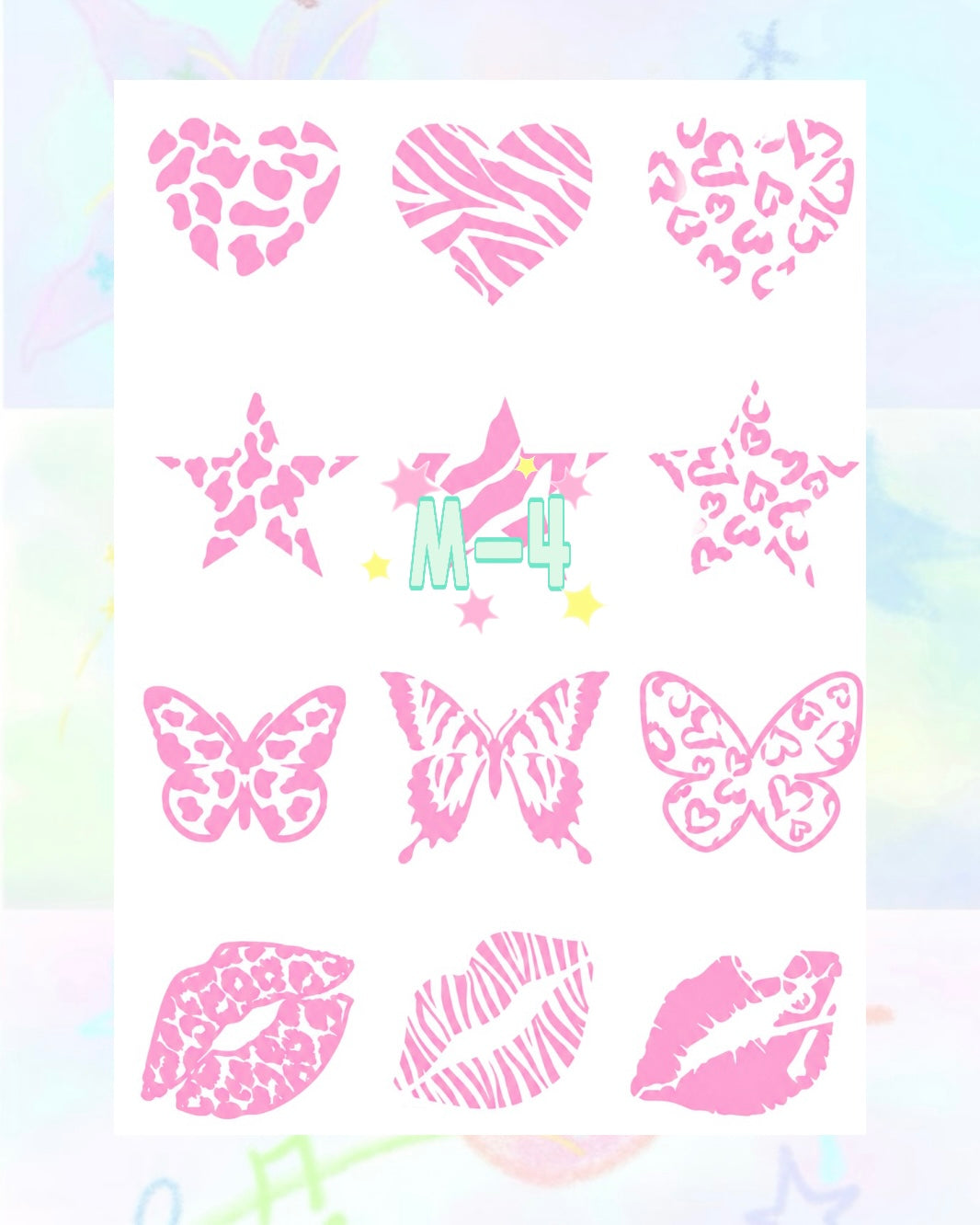 1 Sheet DIY Glitter Tattoos - M Series