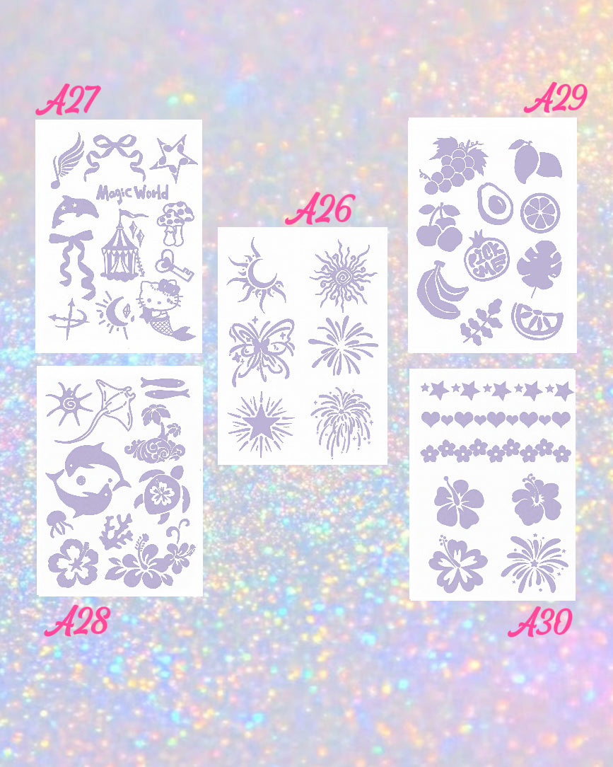 DIY Glitter Tattoo Sticker Set-A series